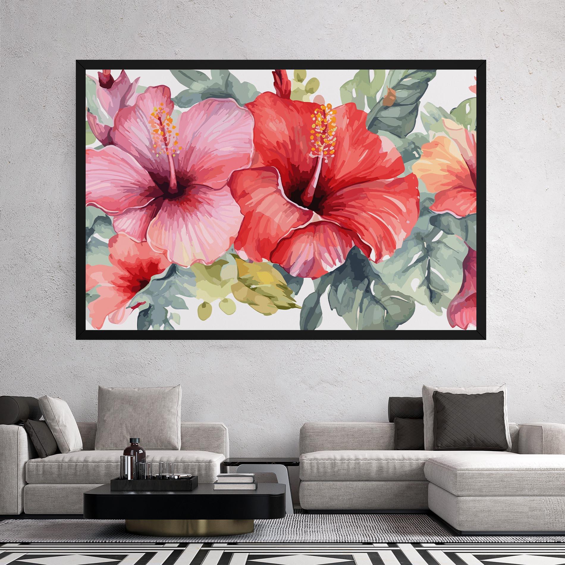 Leinwandbild Pink Red Exotic mockup 2