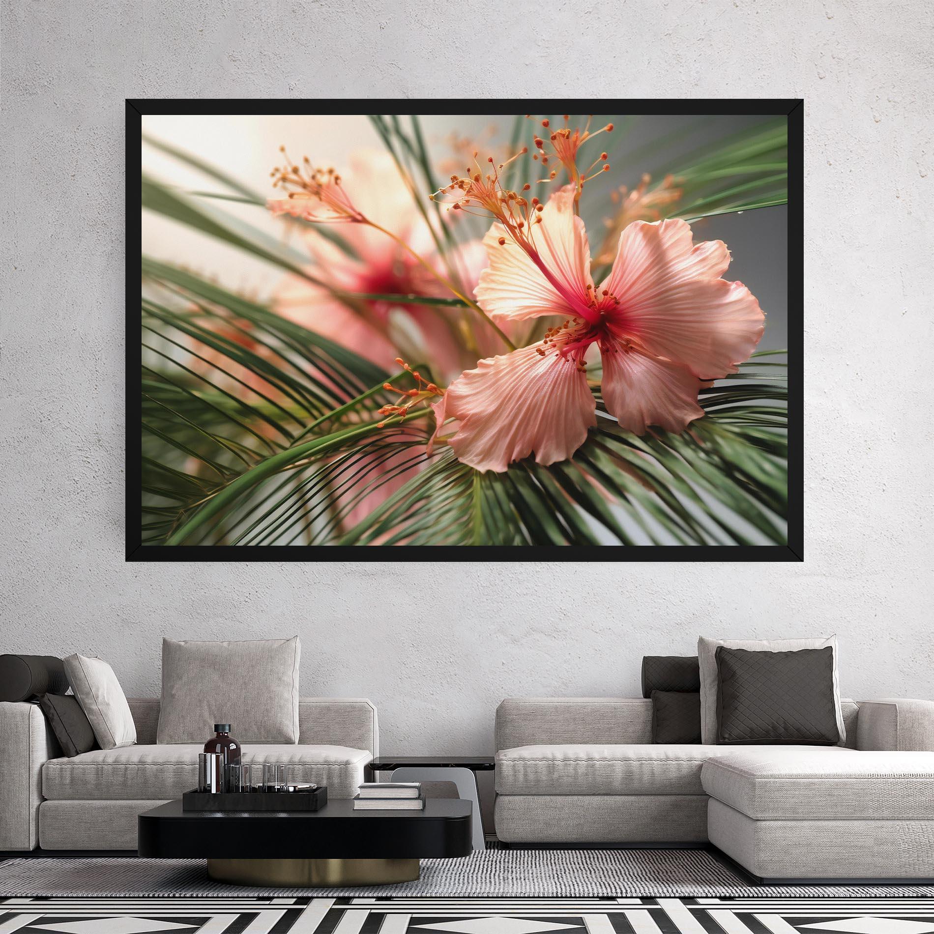 Leinwandbild Sunset Exotic Flower mockup 2