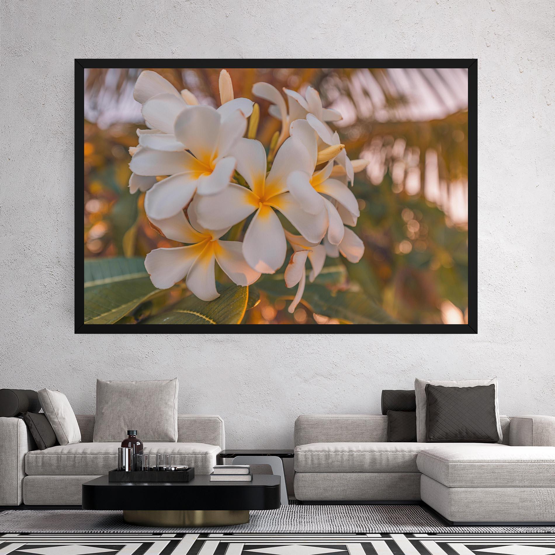 Leinwandbild White Plumeria mockup 2