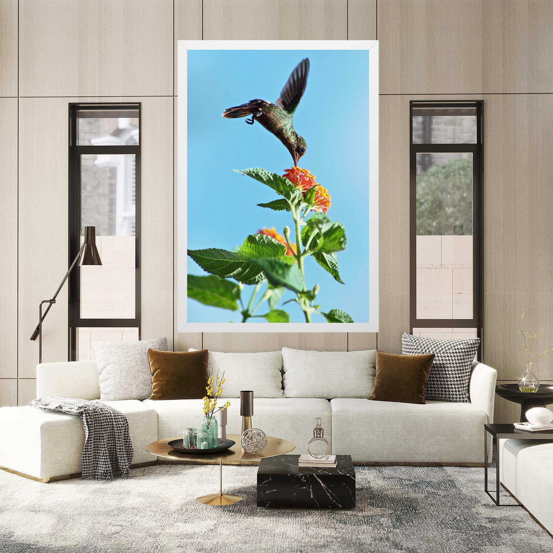 Leinwandbild Bird Exotic Flower mockup 2