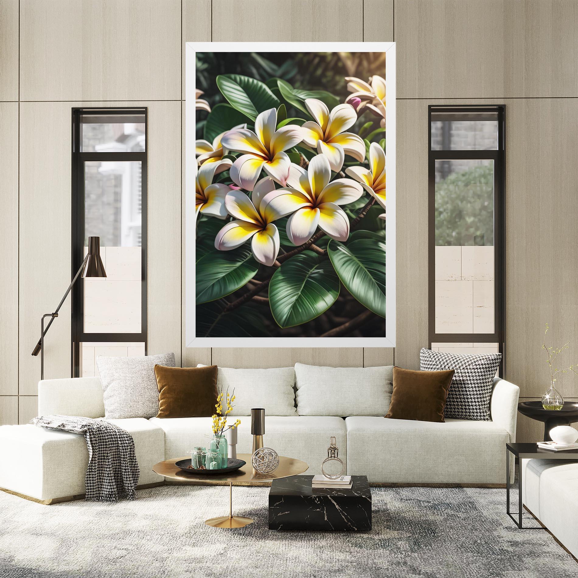 Leinwandbild Exotic White Yellow mockup 2
