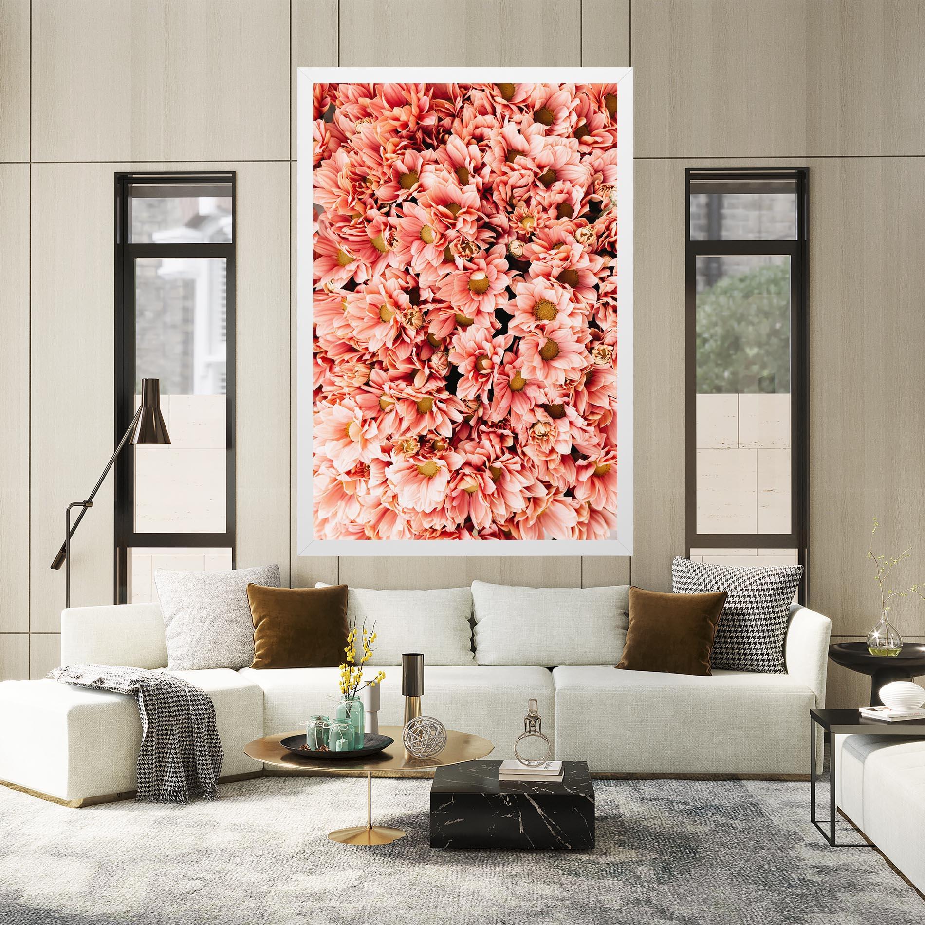 Leinwandbild Pink Flowers Bouquet mockup 2