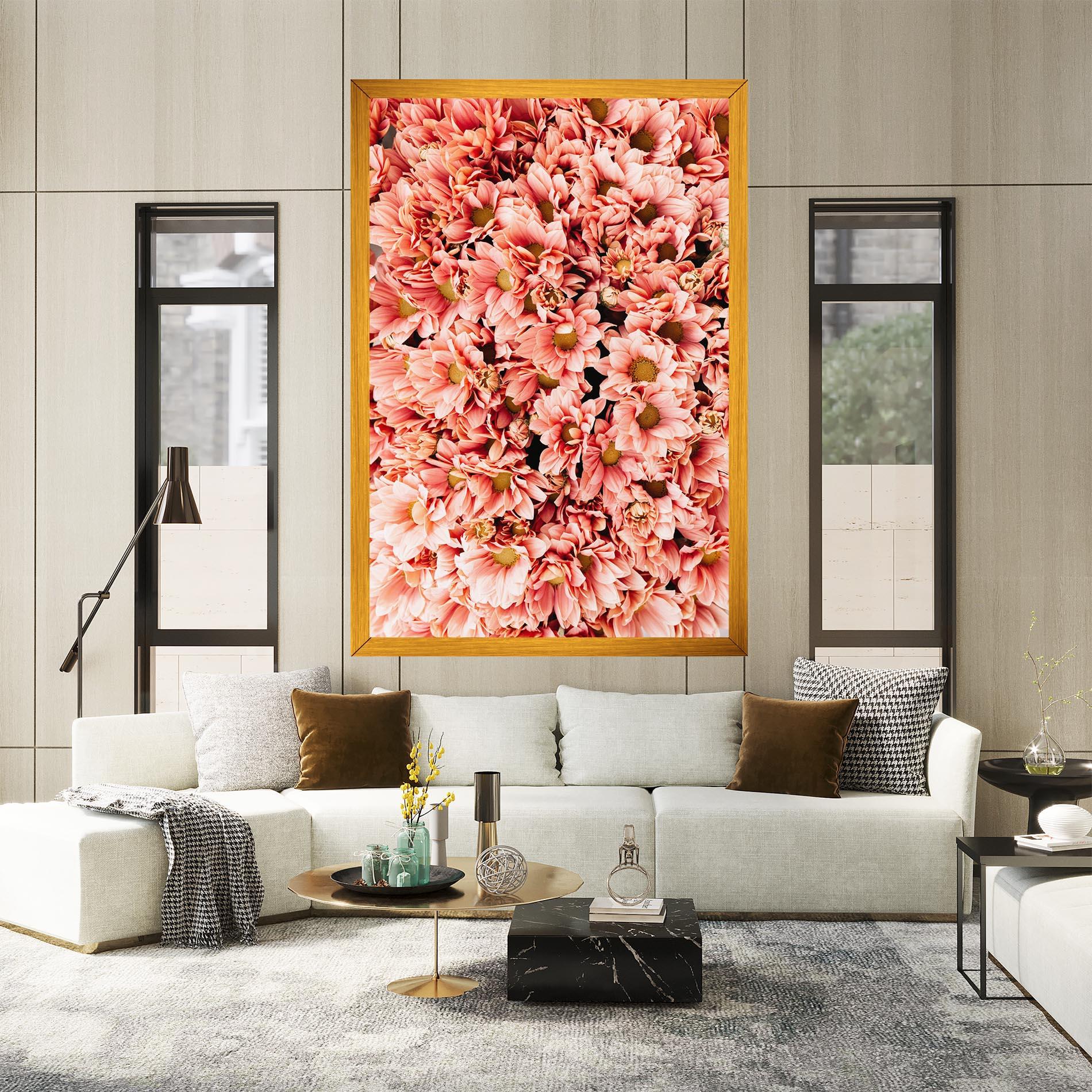 Leinwandbild Pink Flowers Bouquet mockup 2