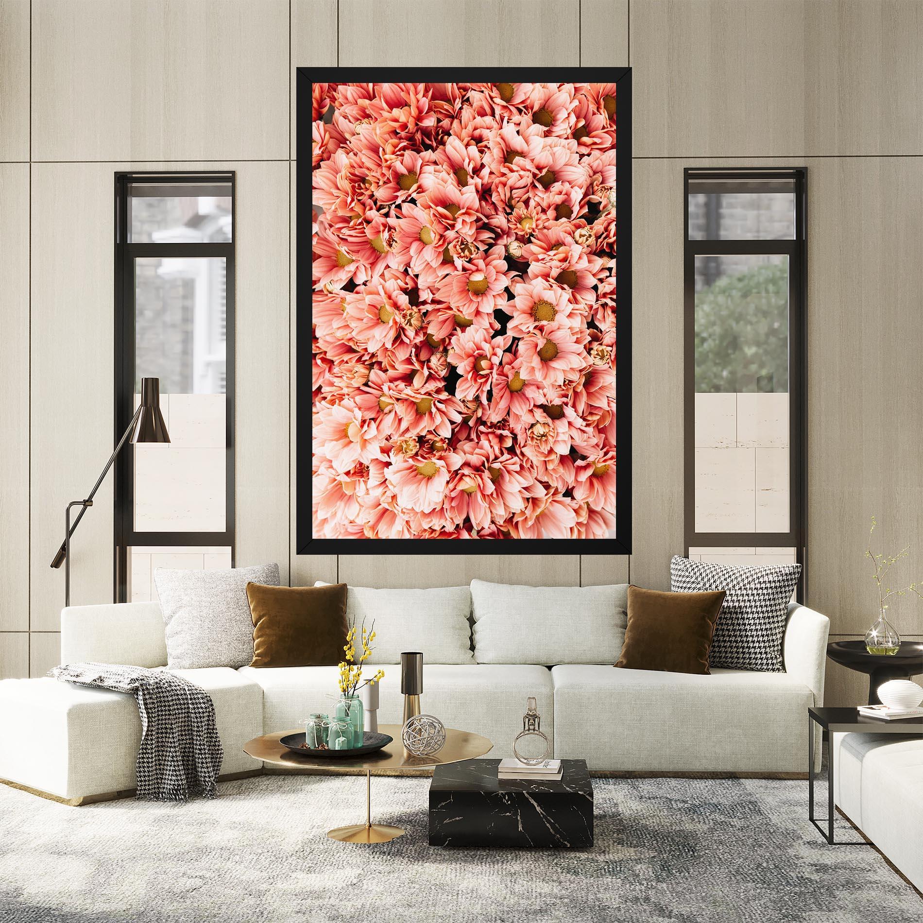 Leinwandbild Pink Flowers Bouquet mockup 2