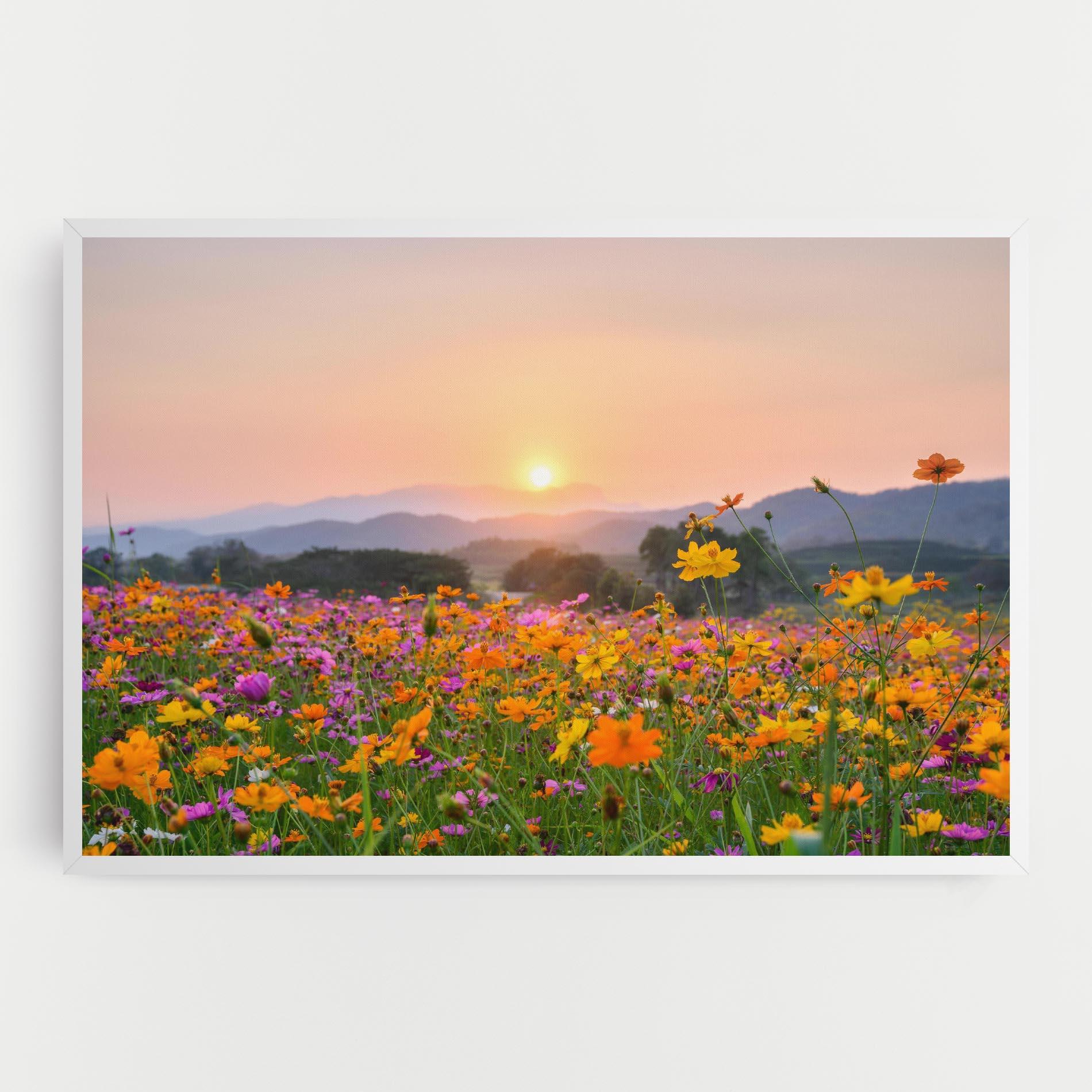 Leinwandbild Sunset Mountain Flowerf mockup 0
