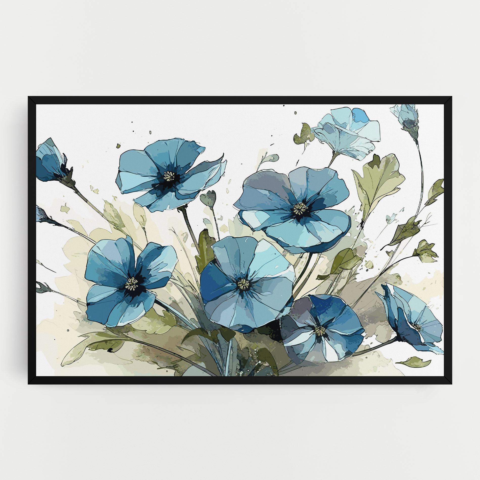 Leinwandbild Blue Wild Plant mockup 0