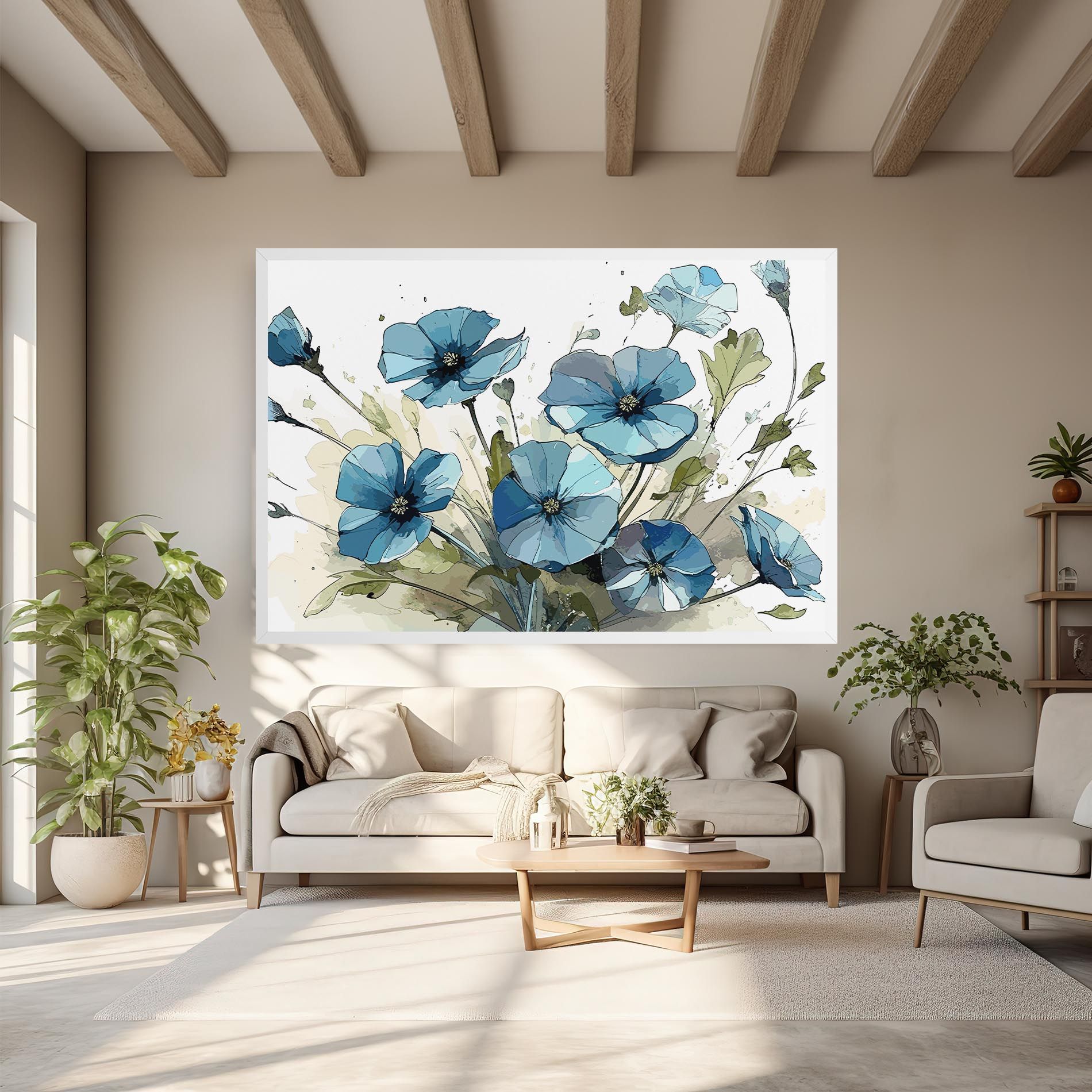 Blue Wild Plant mockup 6