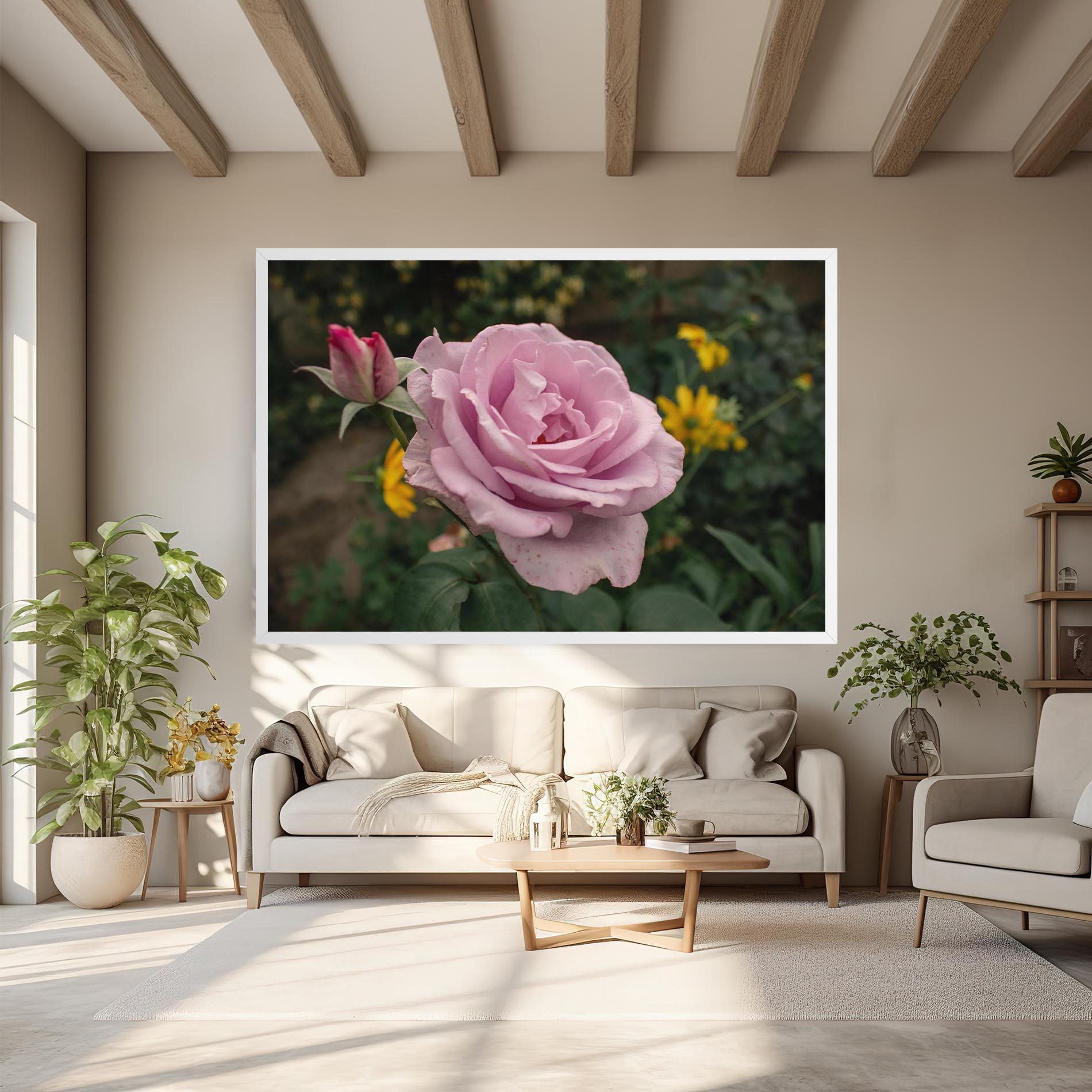 Leinwandbild Garden Pink Rose mockup 6
