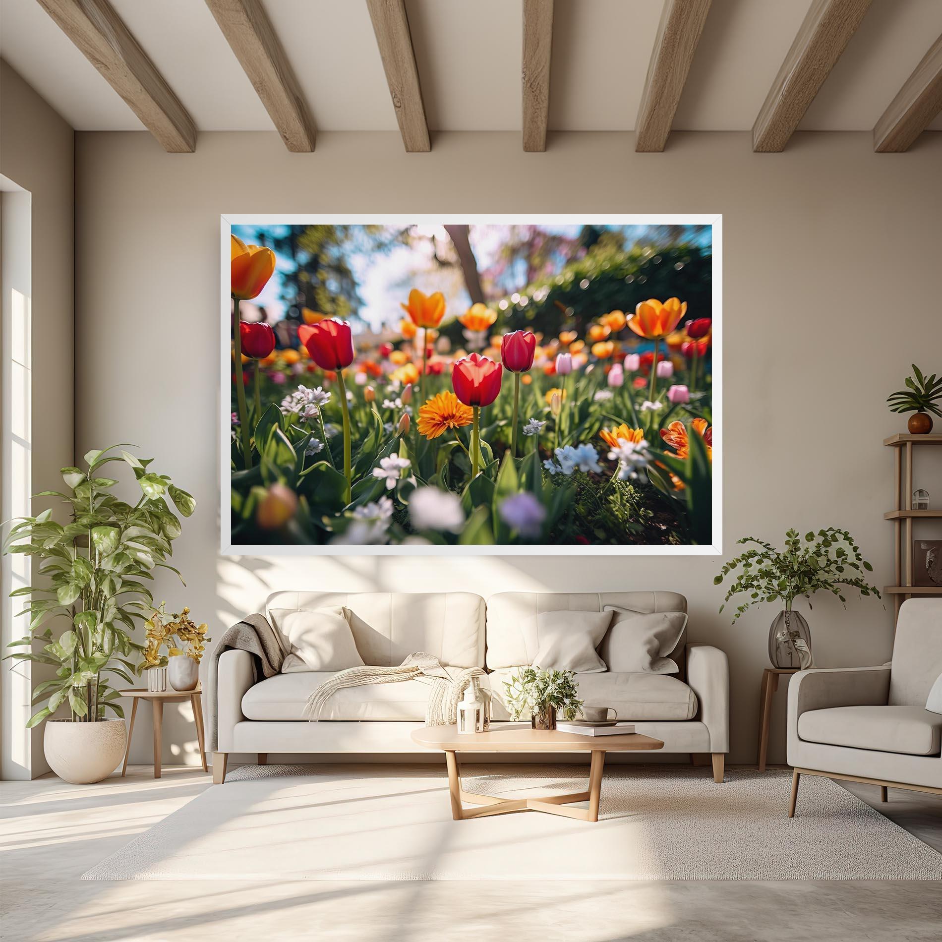 Leinwandbild Garden Tulips Mix mockup 6