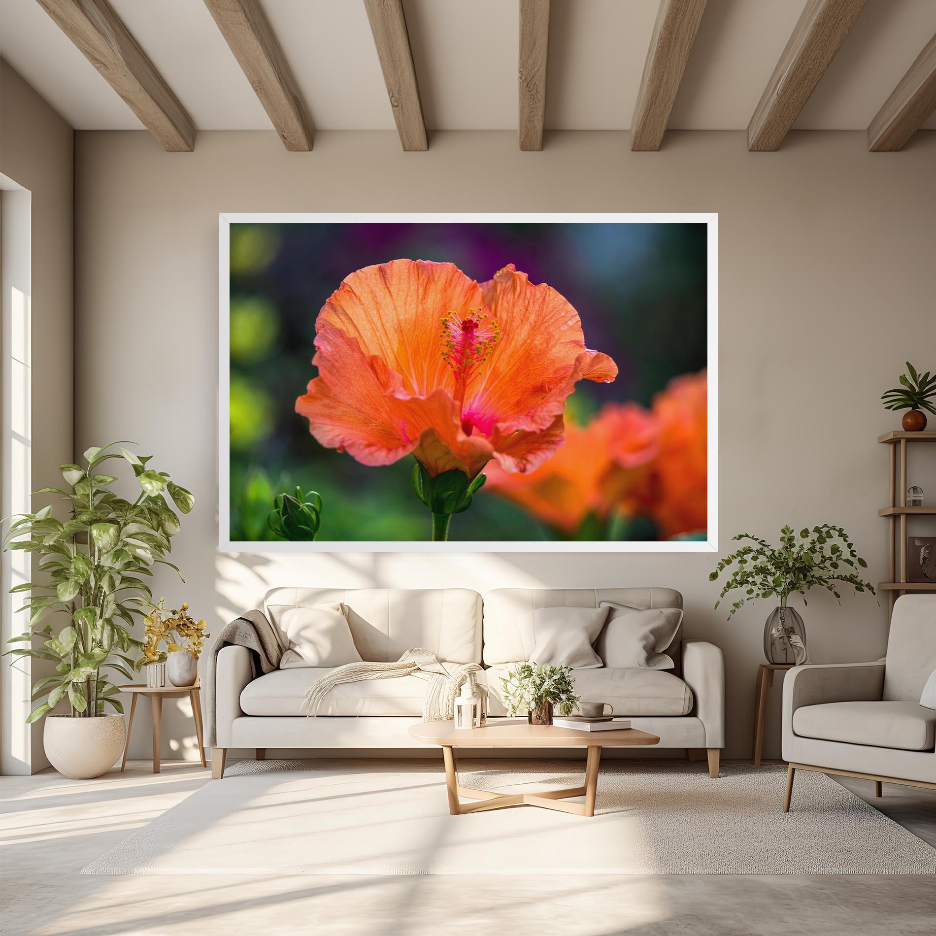 Leinwandbild Orange Wild Flower mockup 6