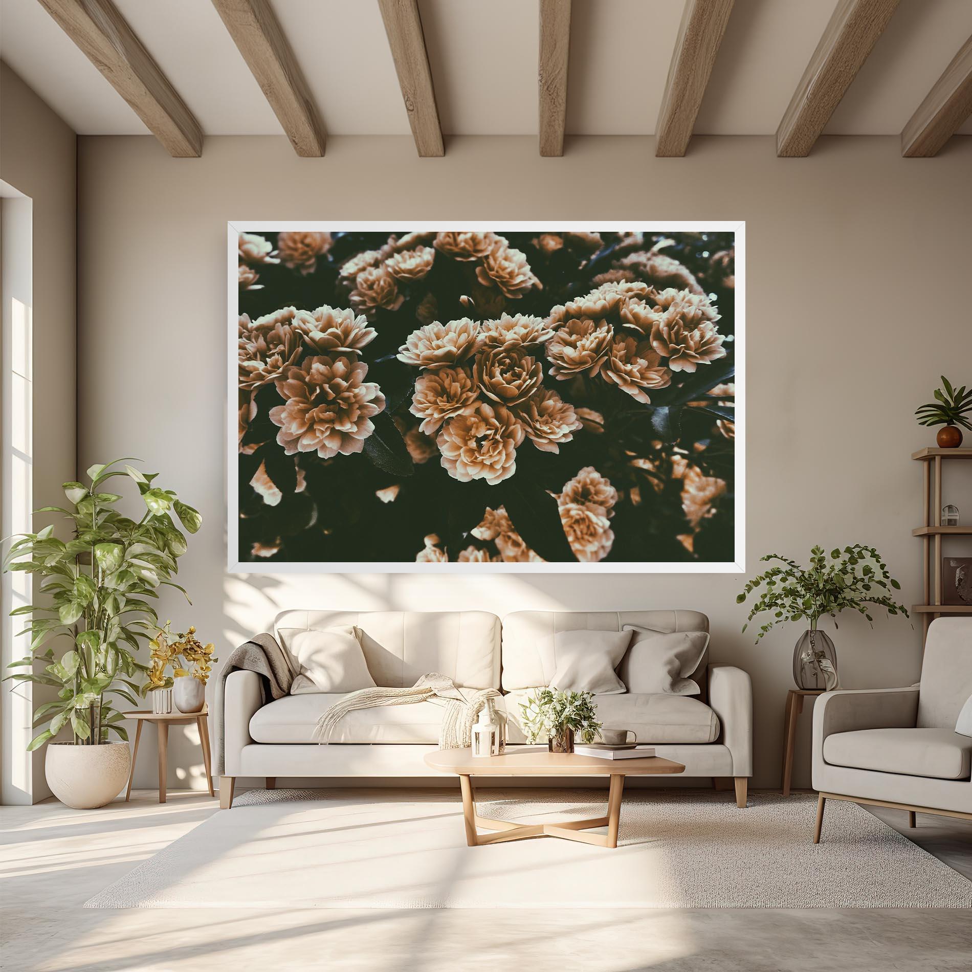 Leinwandbild Wild Cream Flower mockup 6