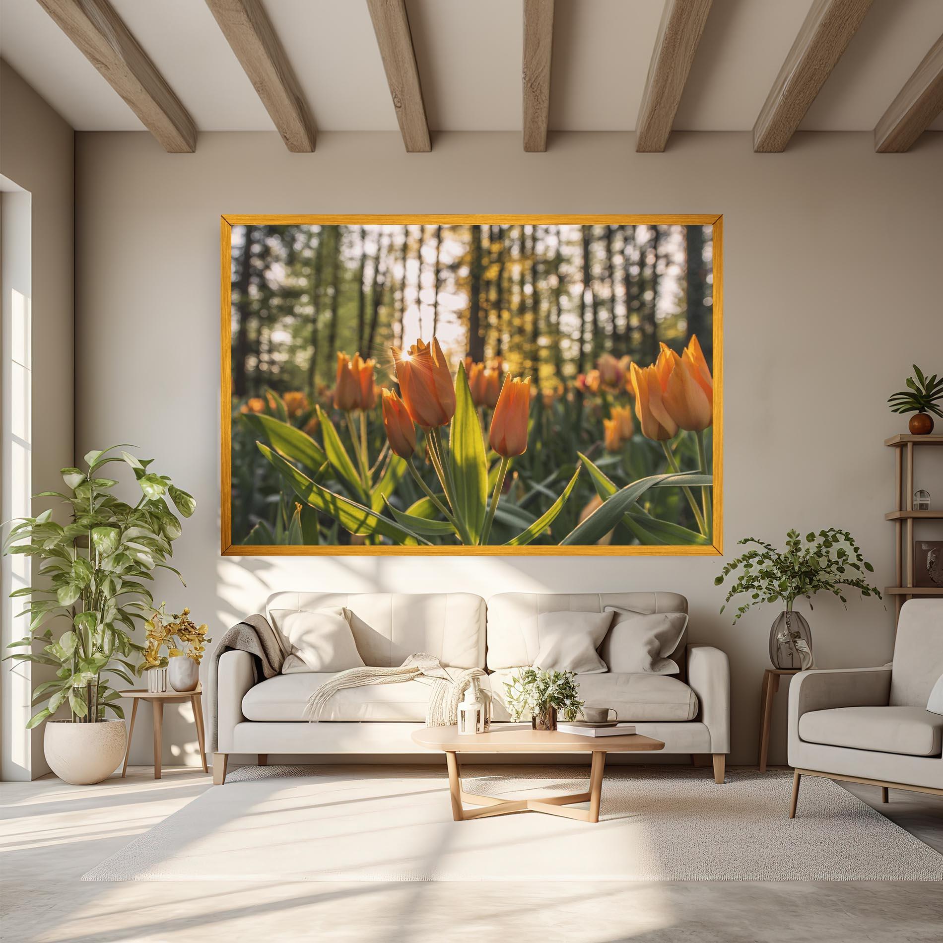 Leinwandbild Forest Tulips mockup 6