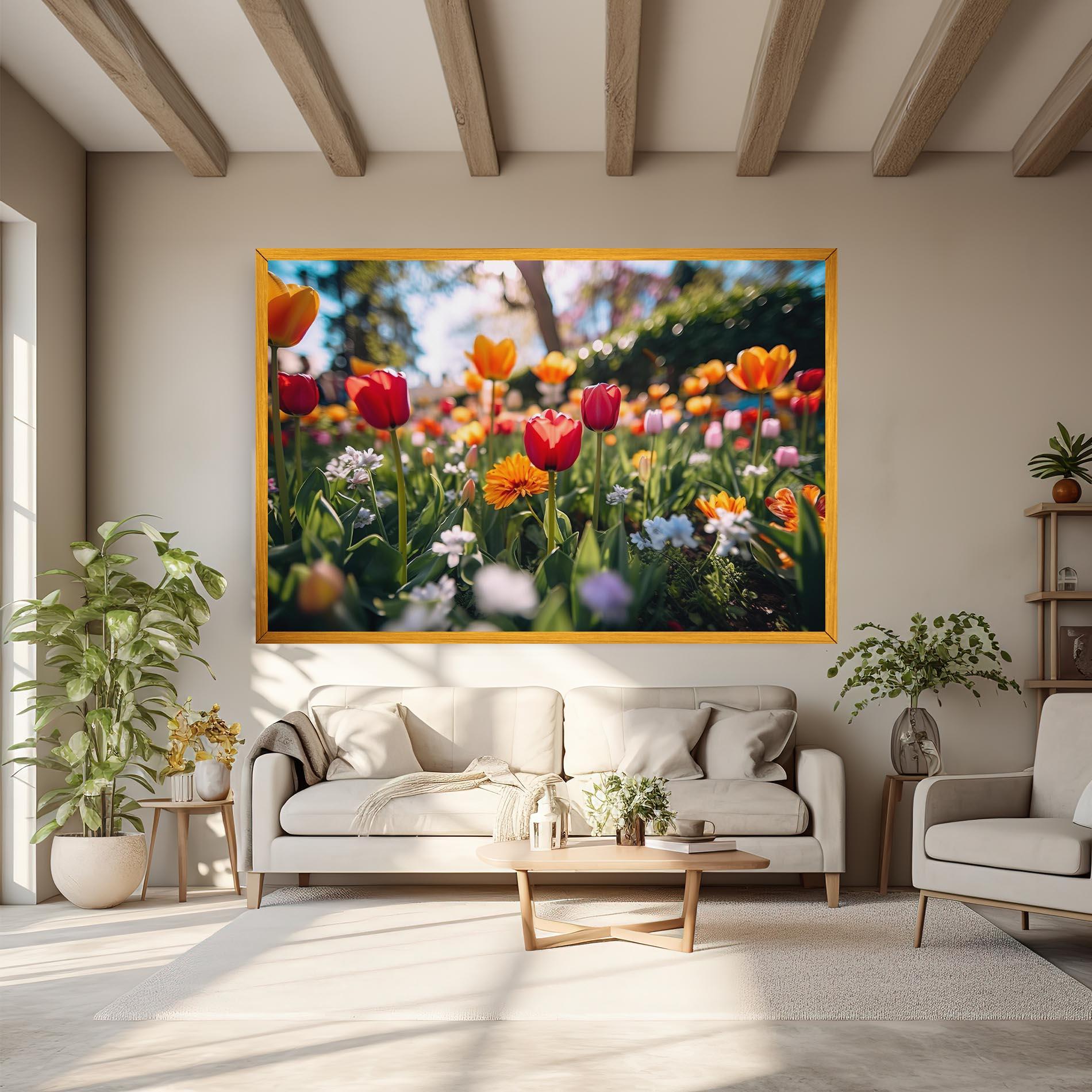 Leinwandbild Garden Tulips Mix mockup 6