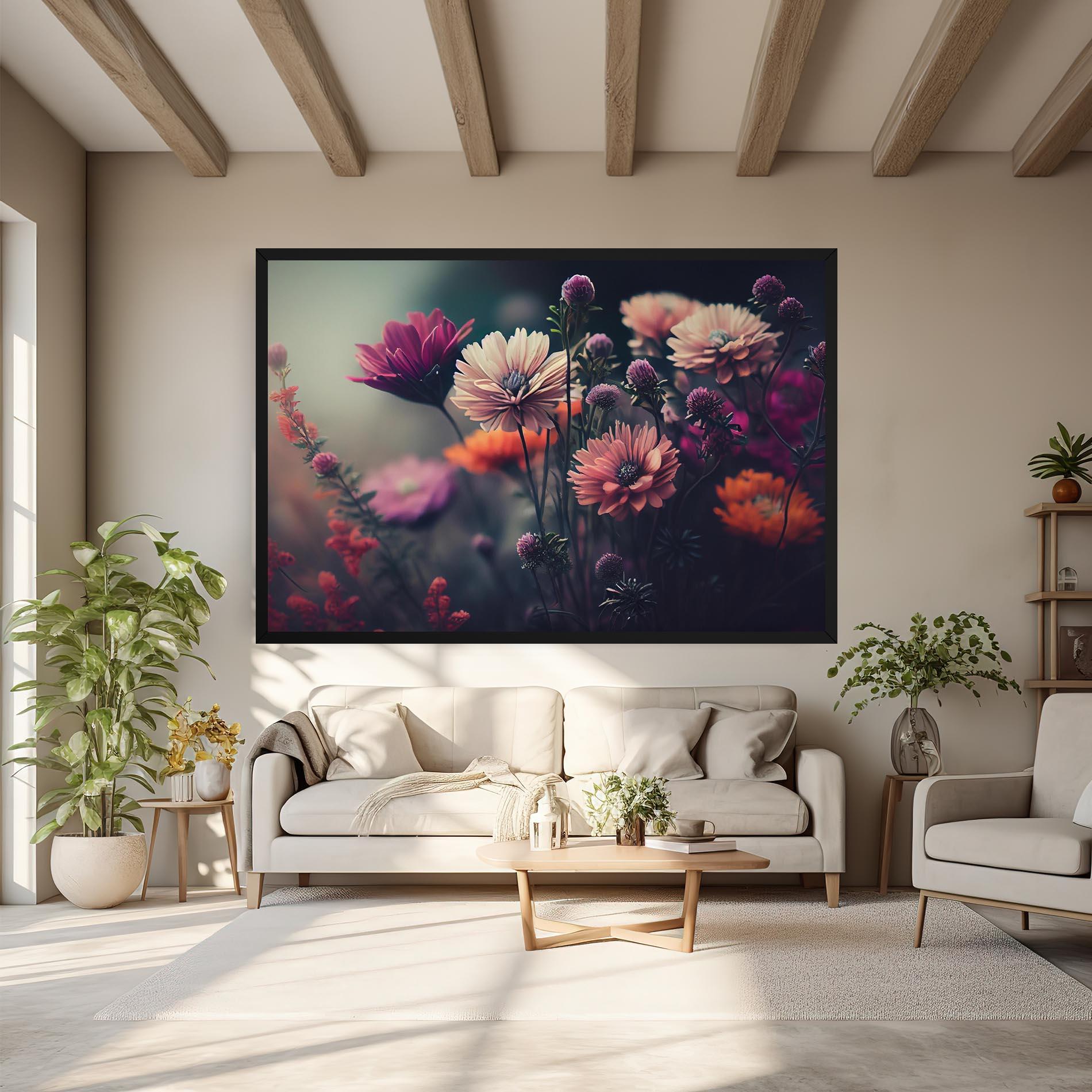 Leinwandbild Beautiful Flower Garden mockup 6