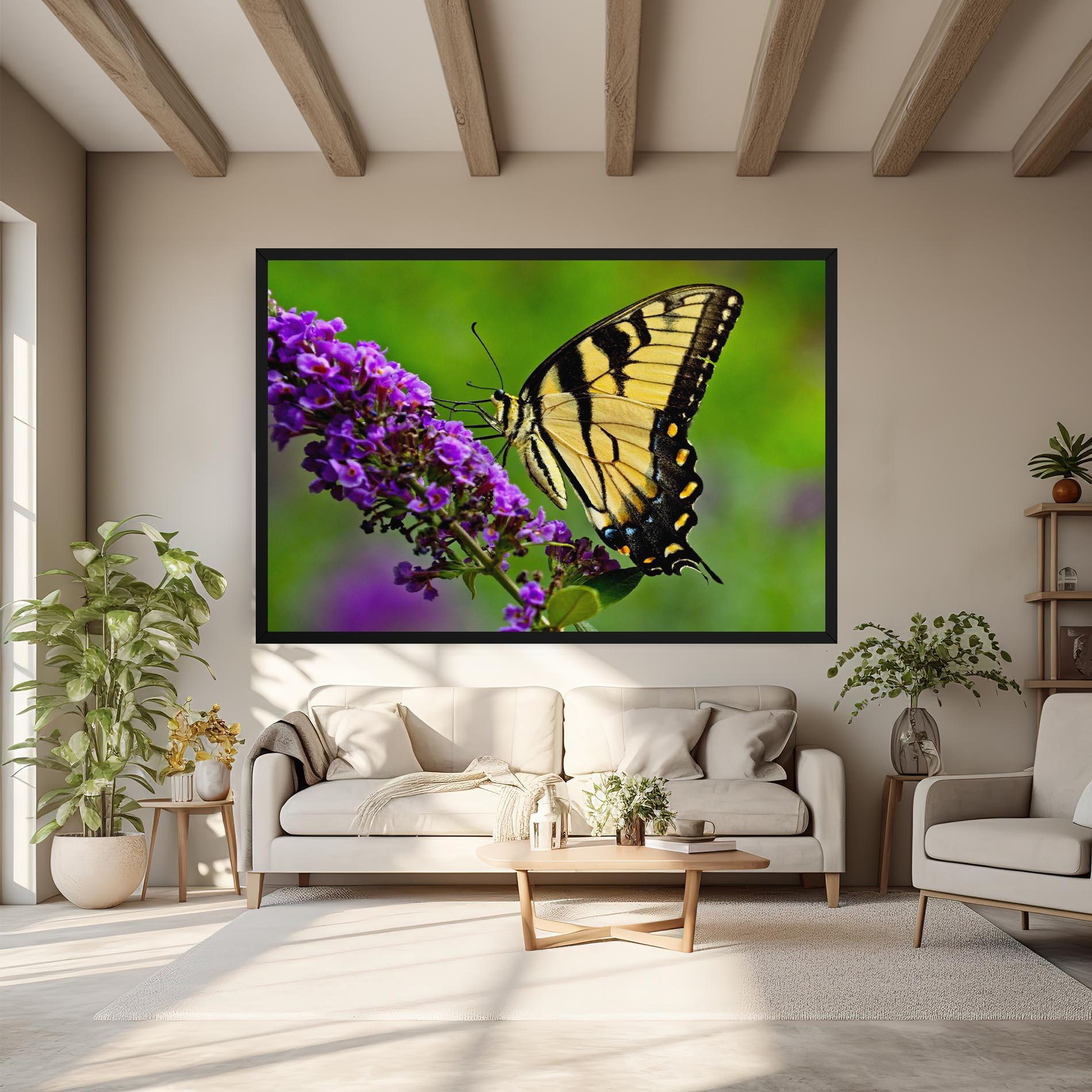 Leinwandbild Cream Wild Butterfly mockup 6