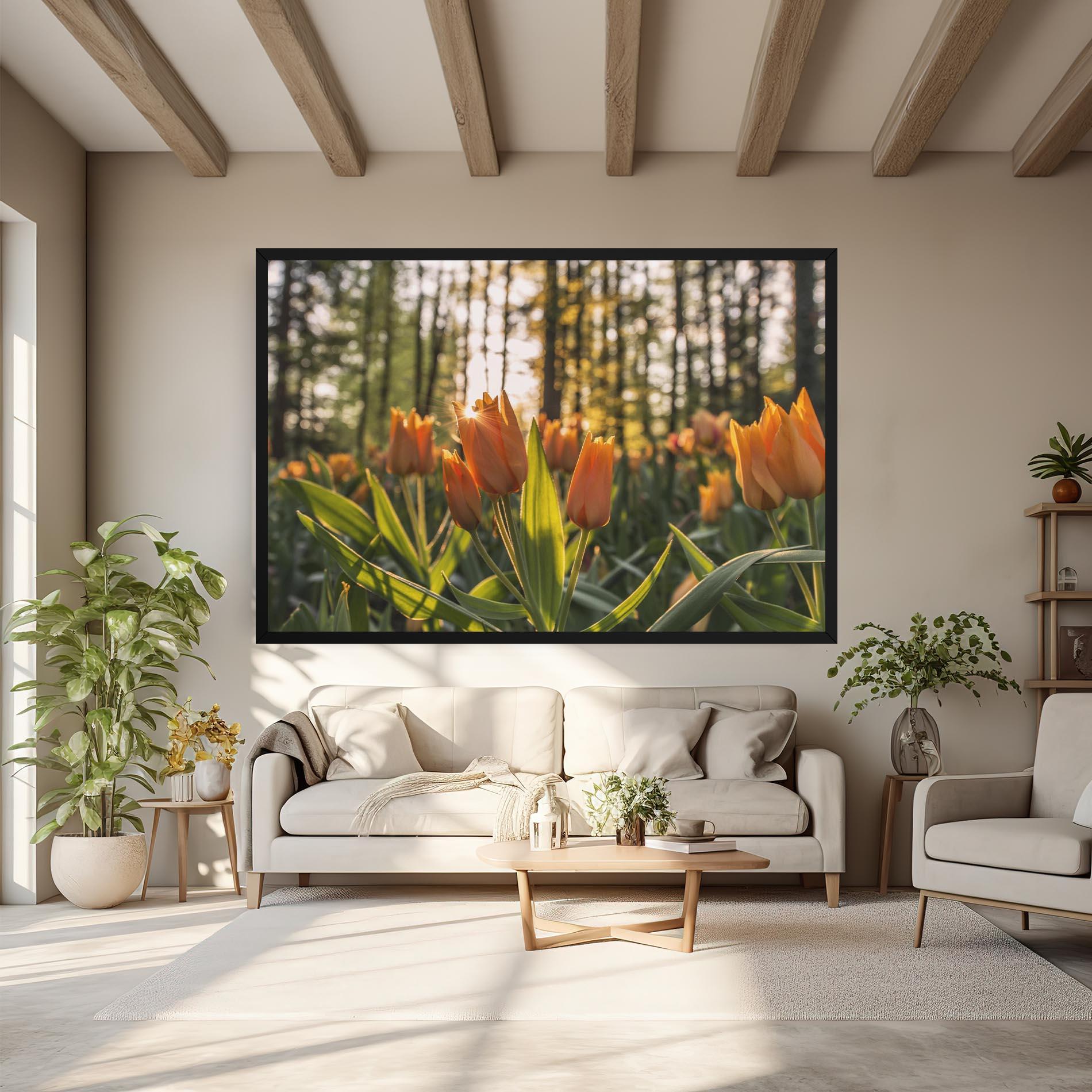 Leinwandbild Forest Tulips mockup 6