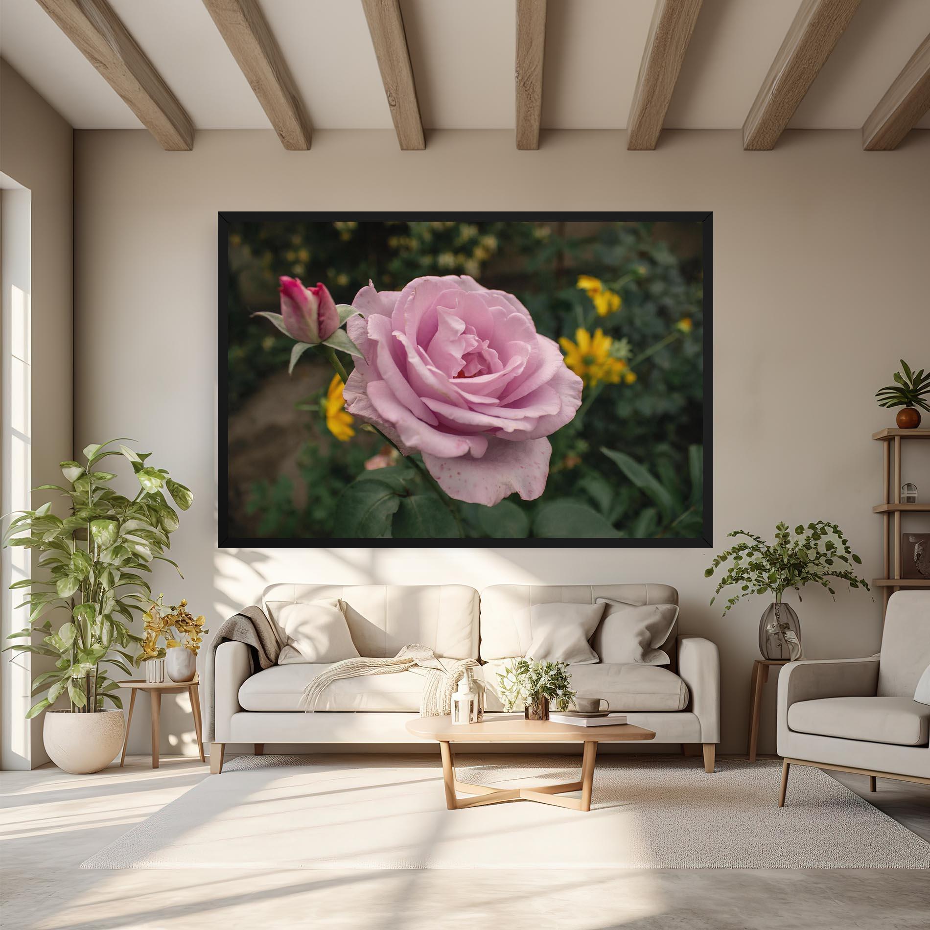 Leinwandbild Garden Pink Rose mockup 6