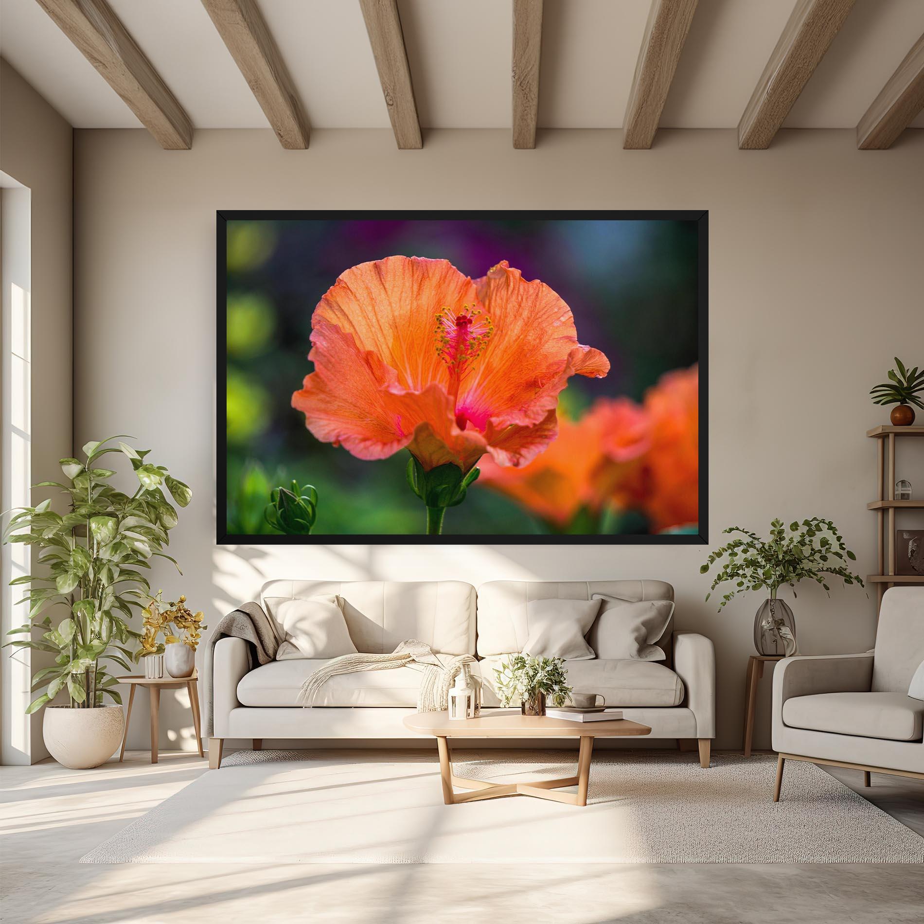 Leinwandbild Orange Wild Flower mockup 6