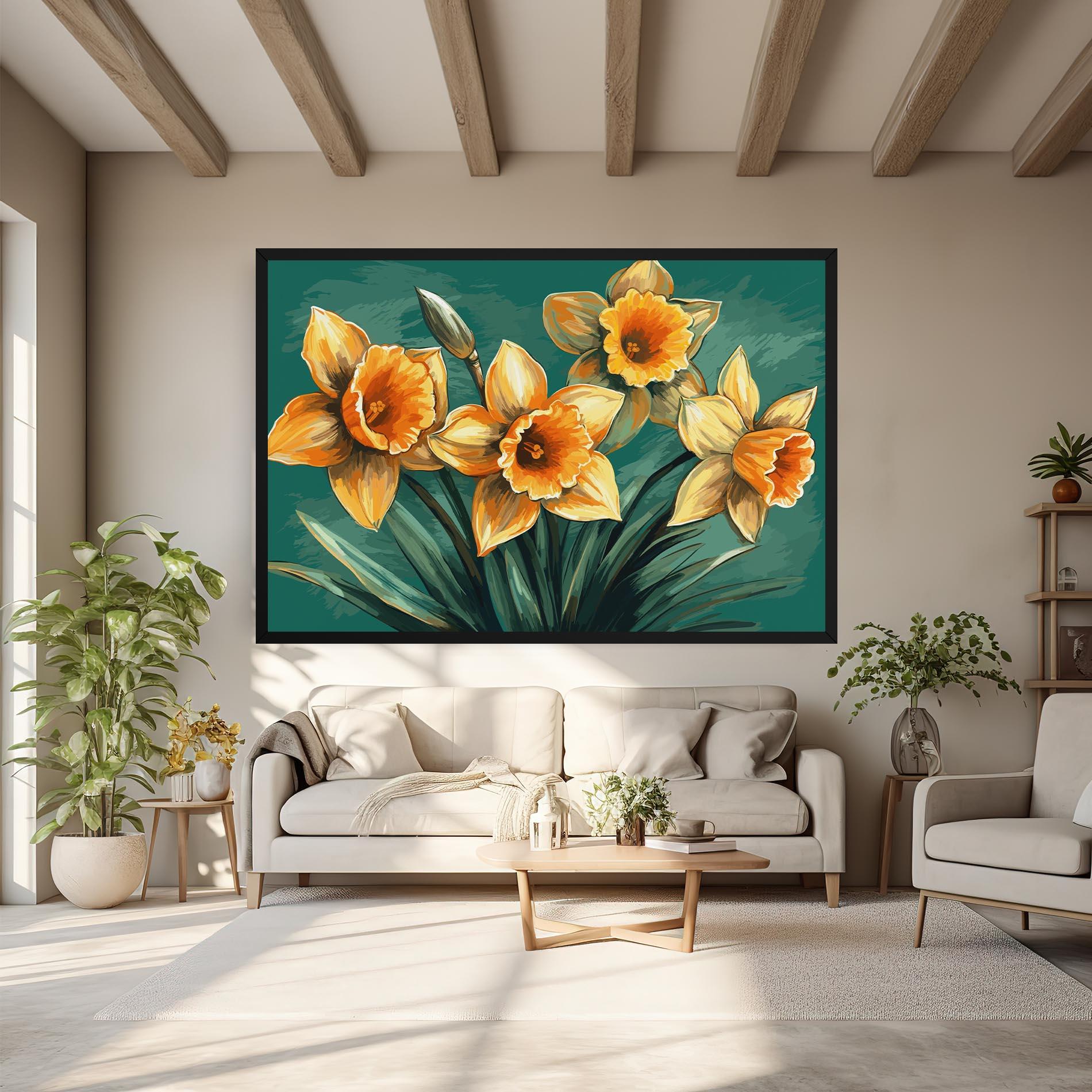 Leinwandbild Yellow Wild Flower mockup 6