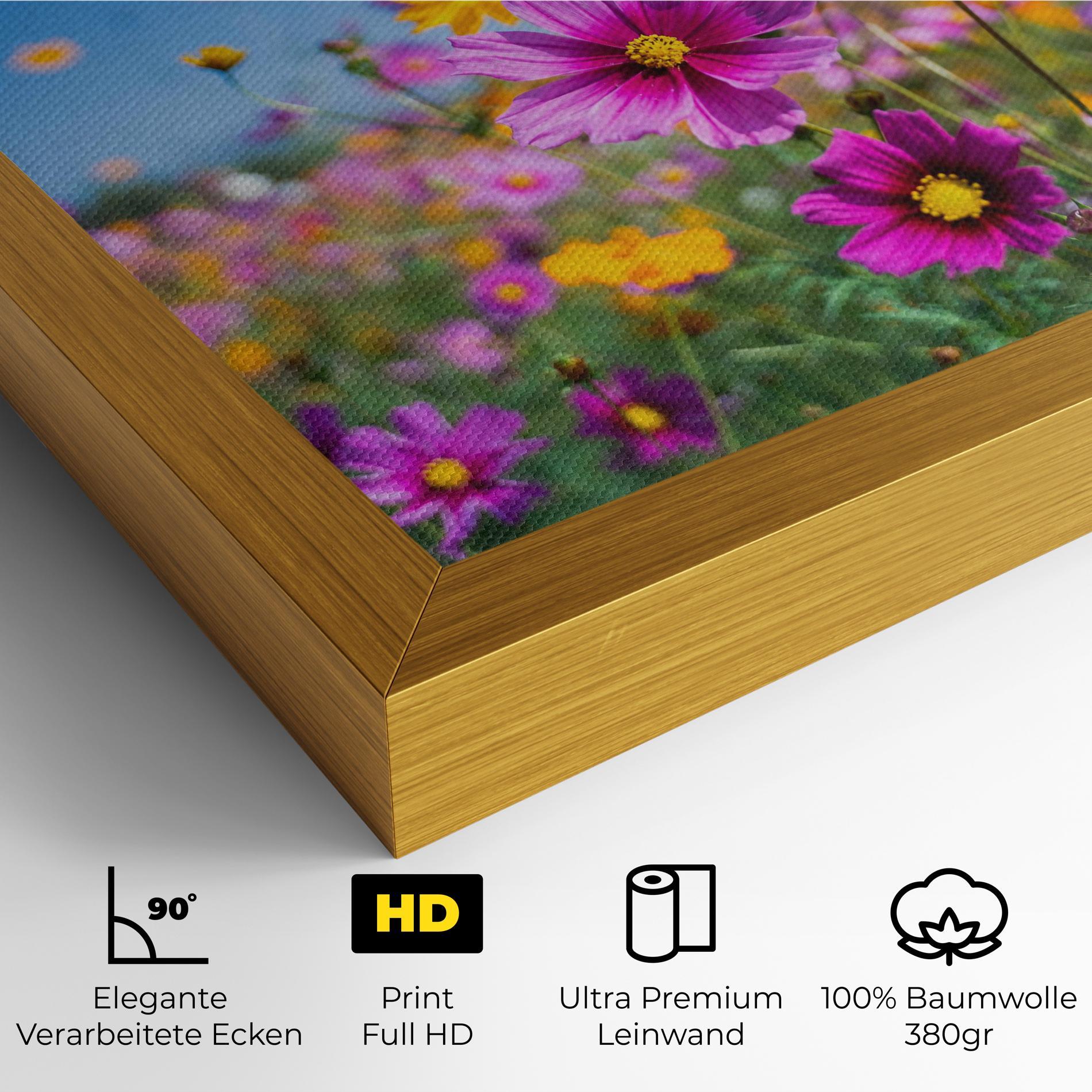 Leinwandbild Cosmos Flowers Grassland mockup 4