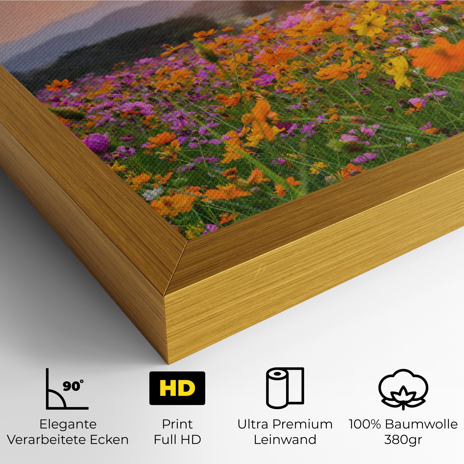 Leinwandbild Sunset Mountain Flowerf mockup 4