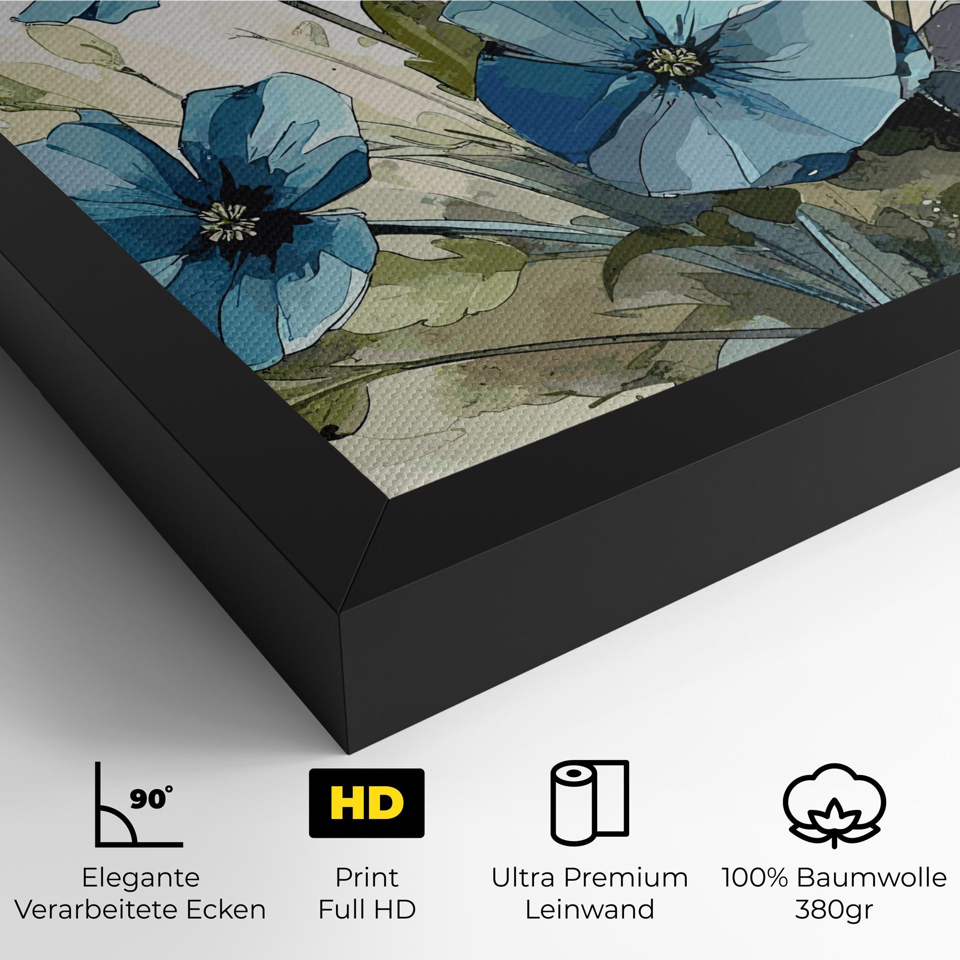Leinwandbild Blue Wild Plant mockup 4