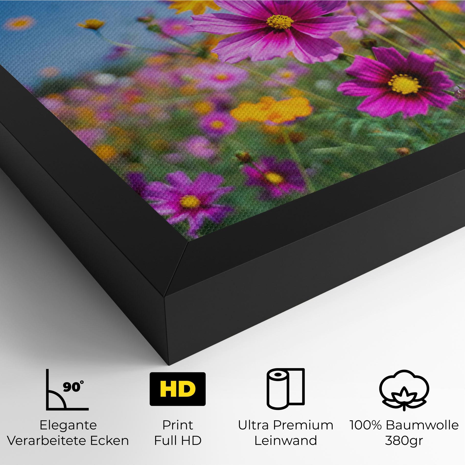 Leinwandbild Cosmos Flowers Grassland mockup 4