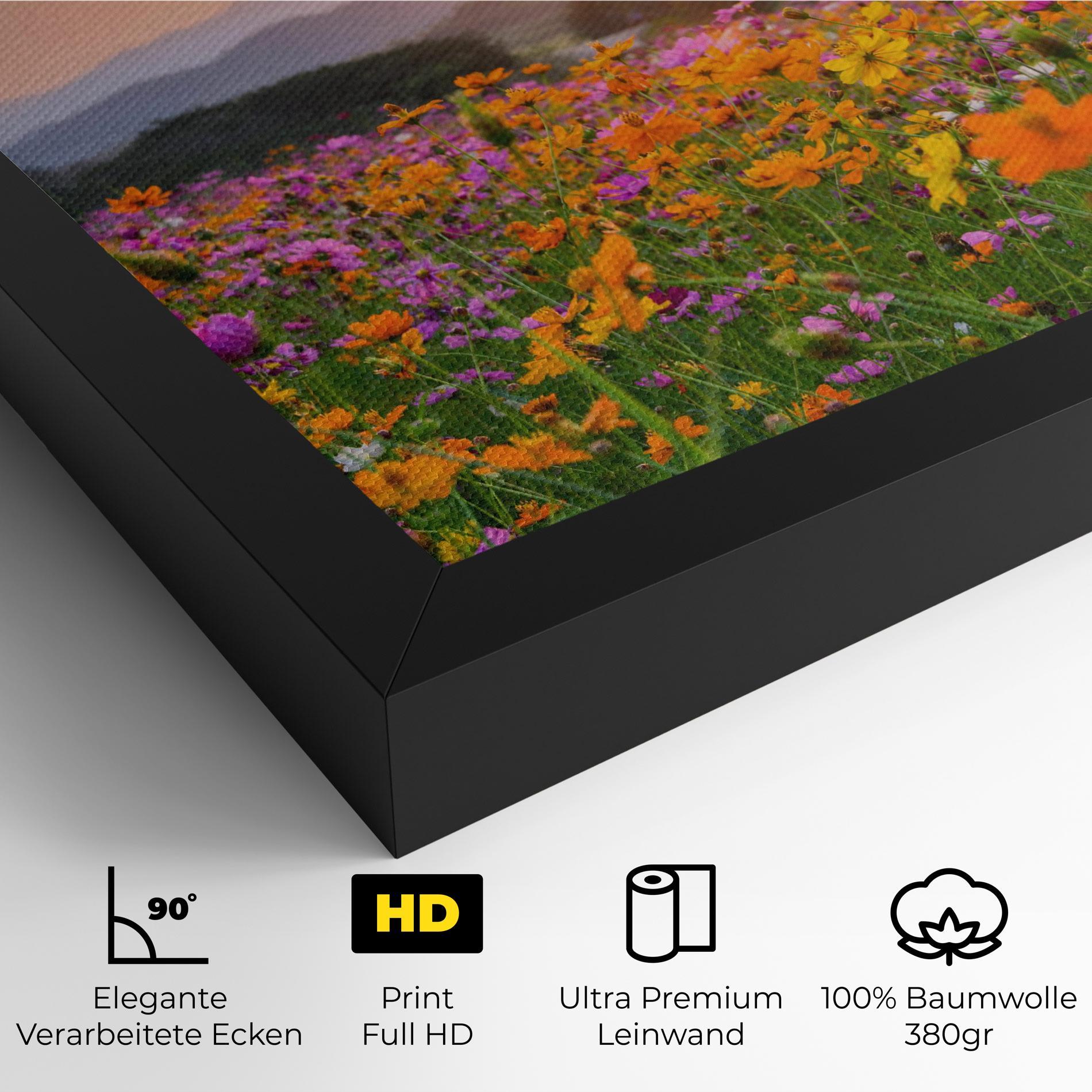 Leinwandbild Sunset Mountain Flowerf mockup 4