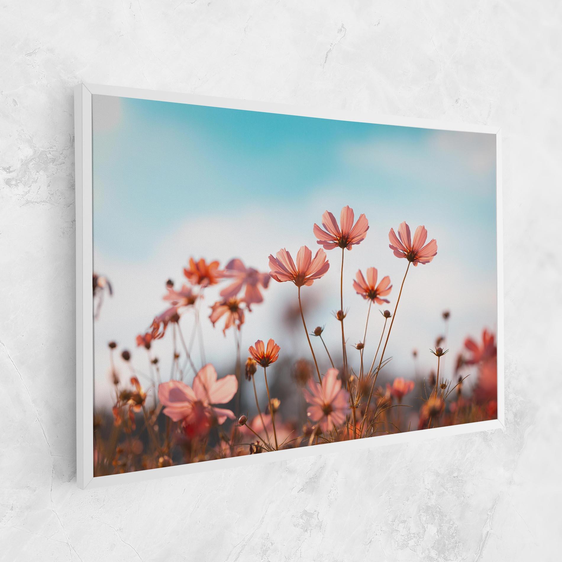 Leinwandbild Cosmos Flowers Beautiful mockup 1