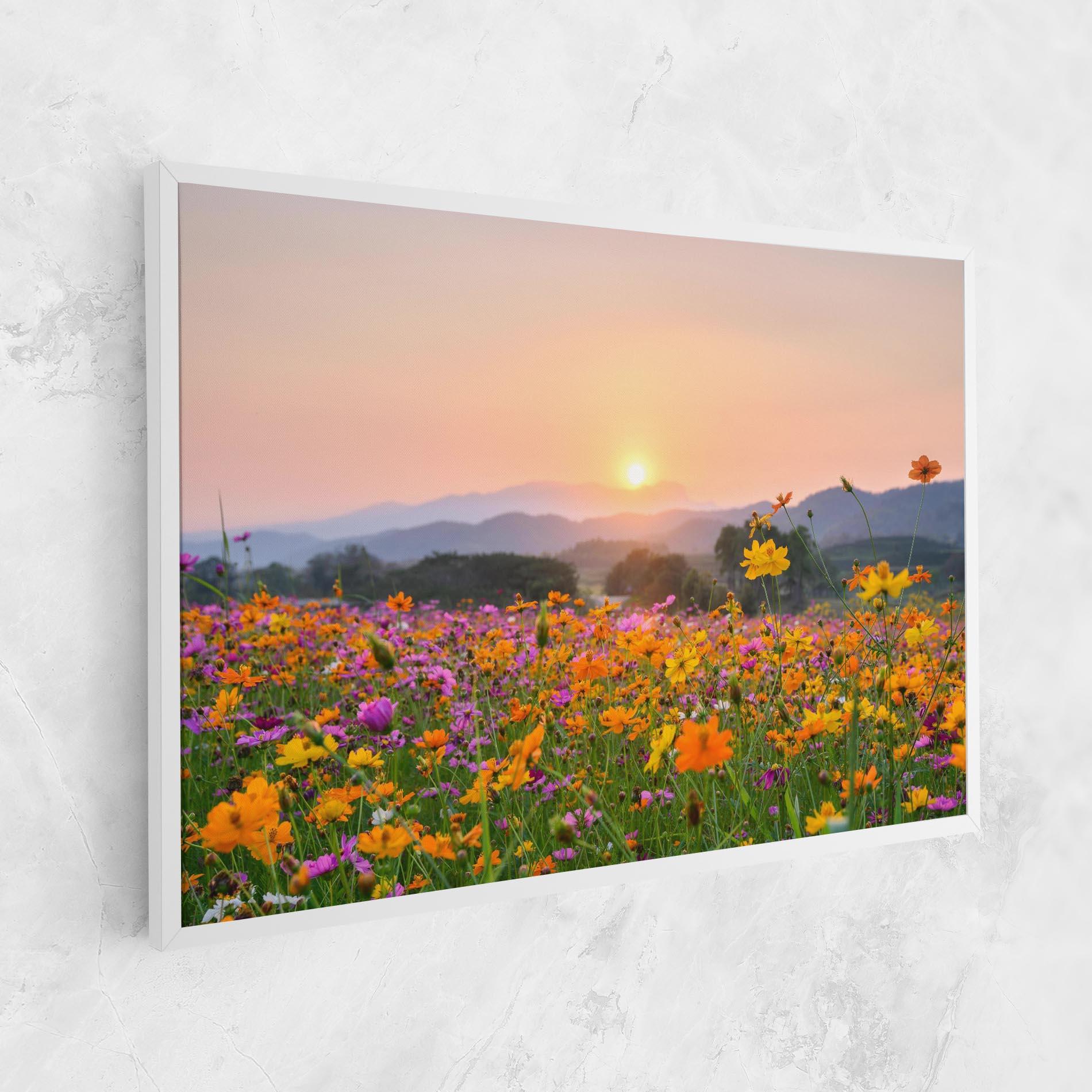 Leinwandbild Sunset Mountain Flowerf mockup 1