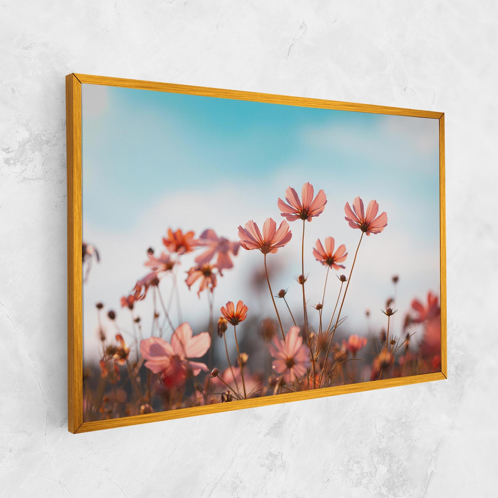 Leinwandbild Cosmos Flowers Beautiful mockup 1