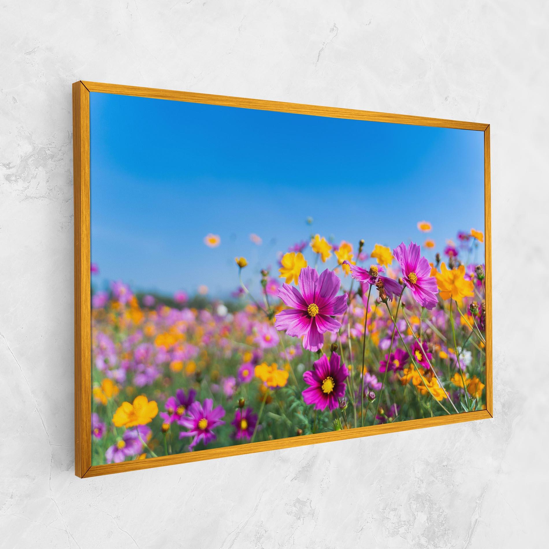 Leinwandbild Cosmos Flowers Grassland mockup 1