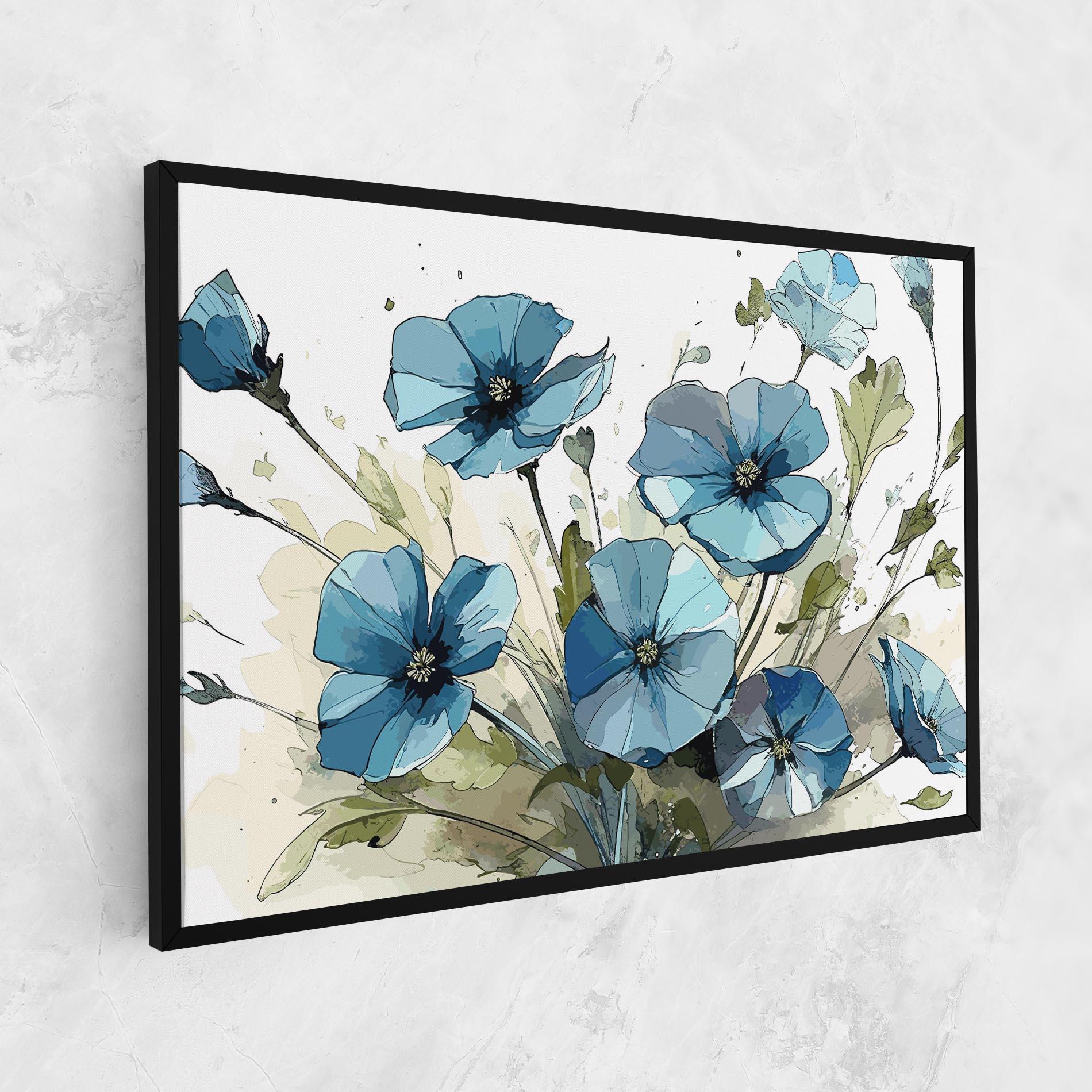 Leinwandbild Blue Wild Plant mockup 1