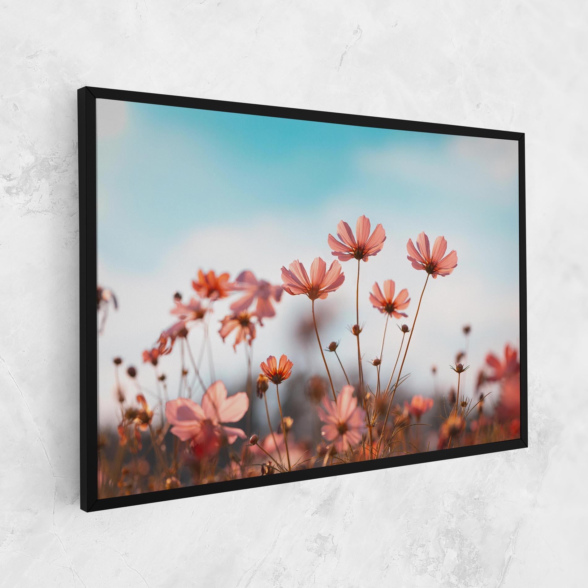 Leinwandbild Cosmos Flowers Beautiful mockup 1