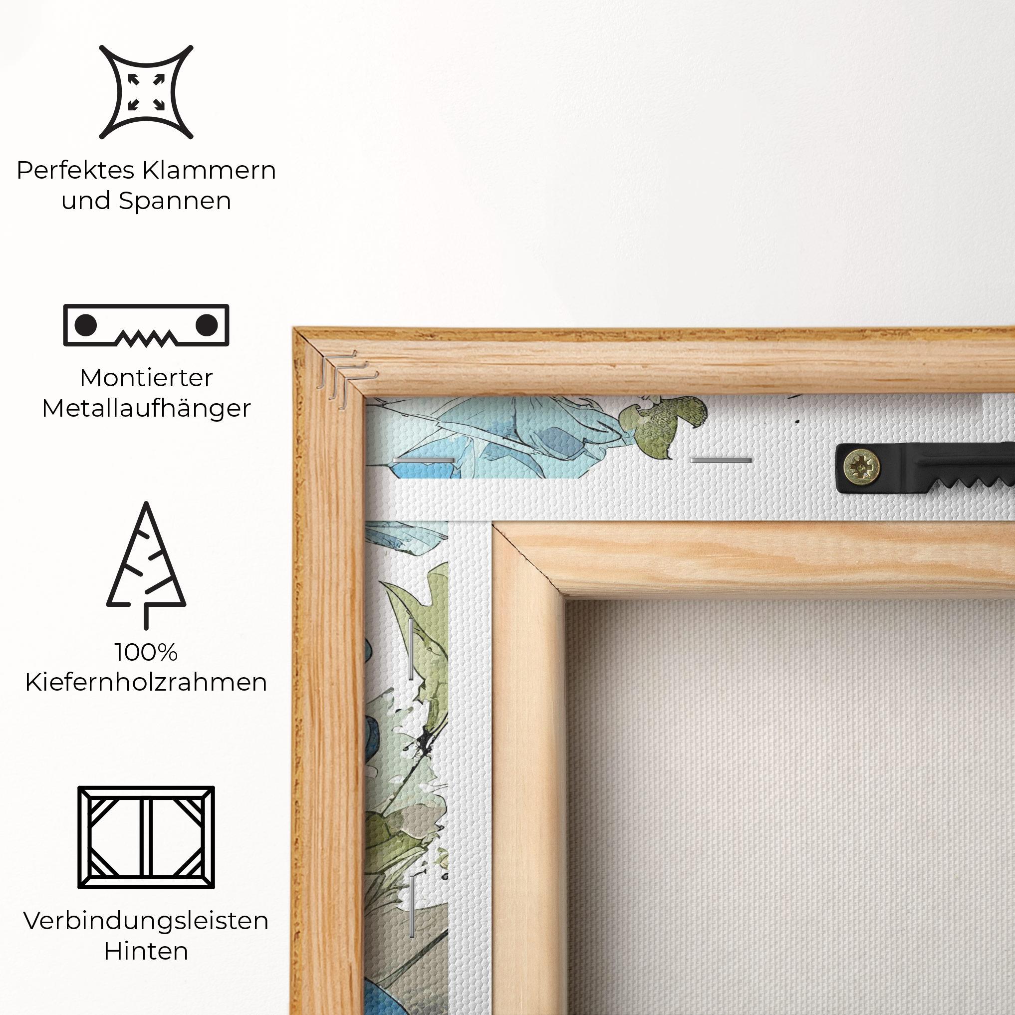 Leinwandbild Blue Wild Plant mockup 5