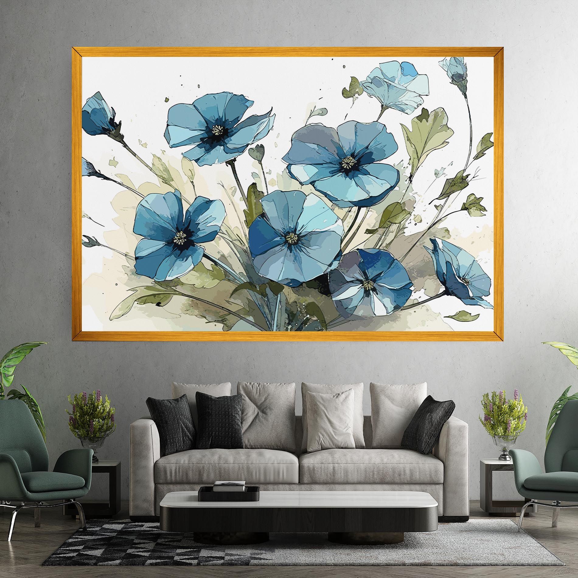 Blue Wild Plant mockup 7