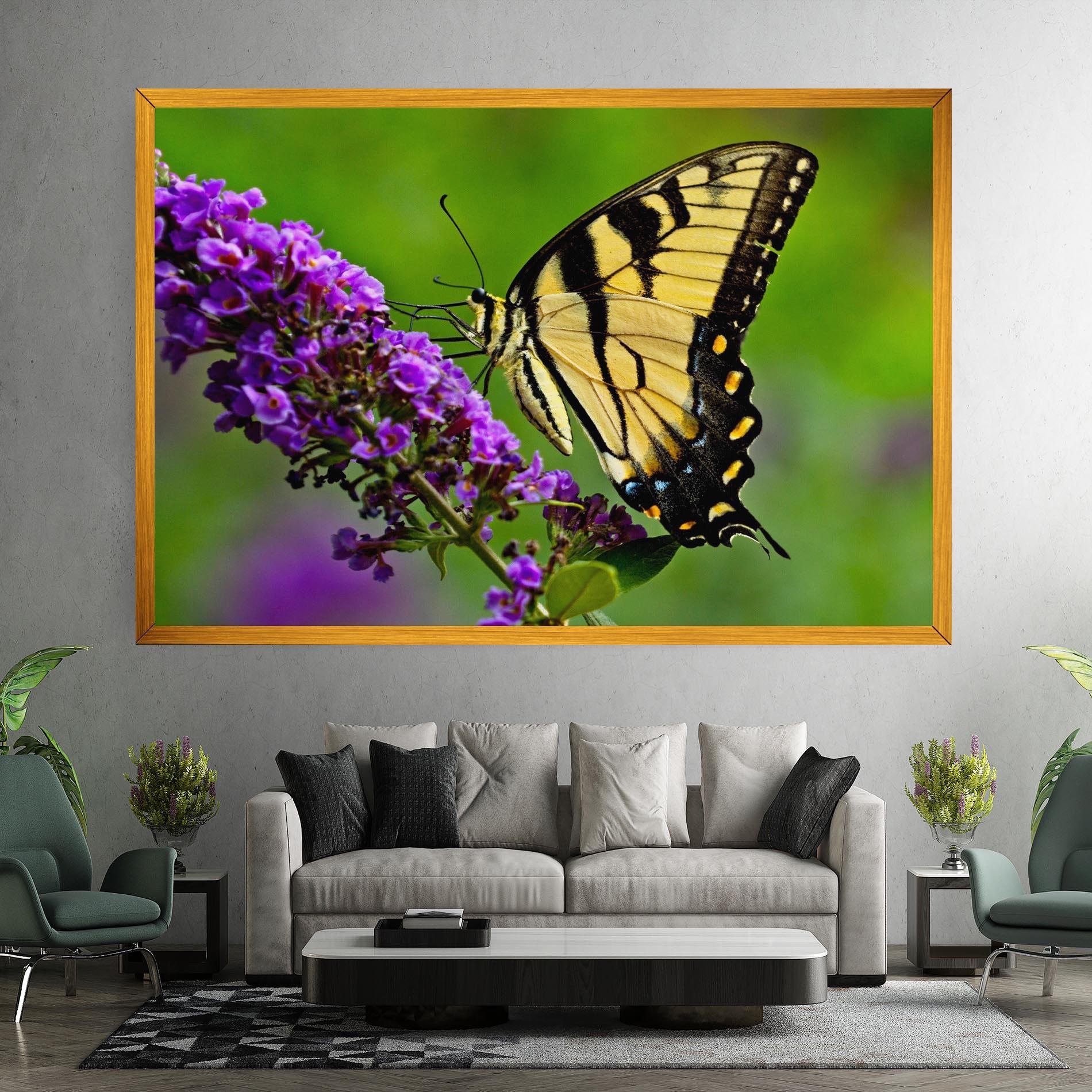 Leinwandbild Cream Wild Butterfly mockup 7