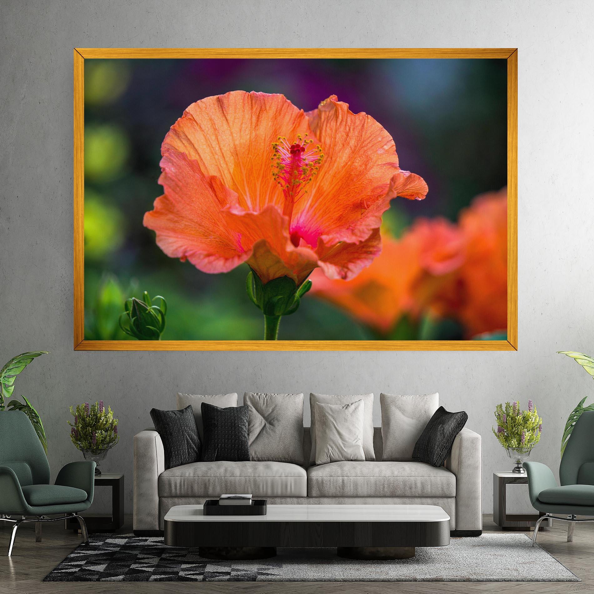 Leinwandbild Orange Wild Flower mockup 7