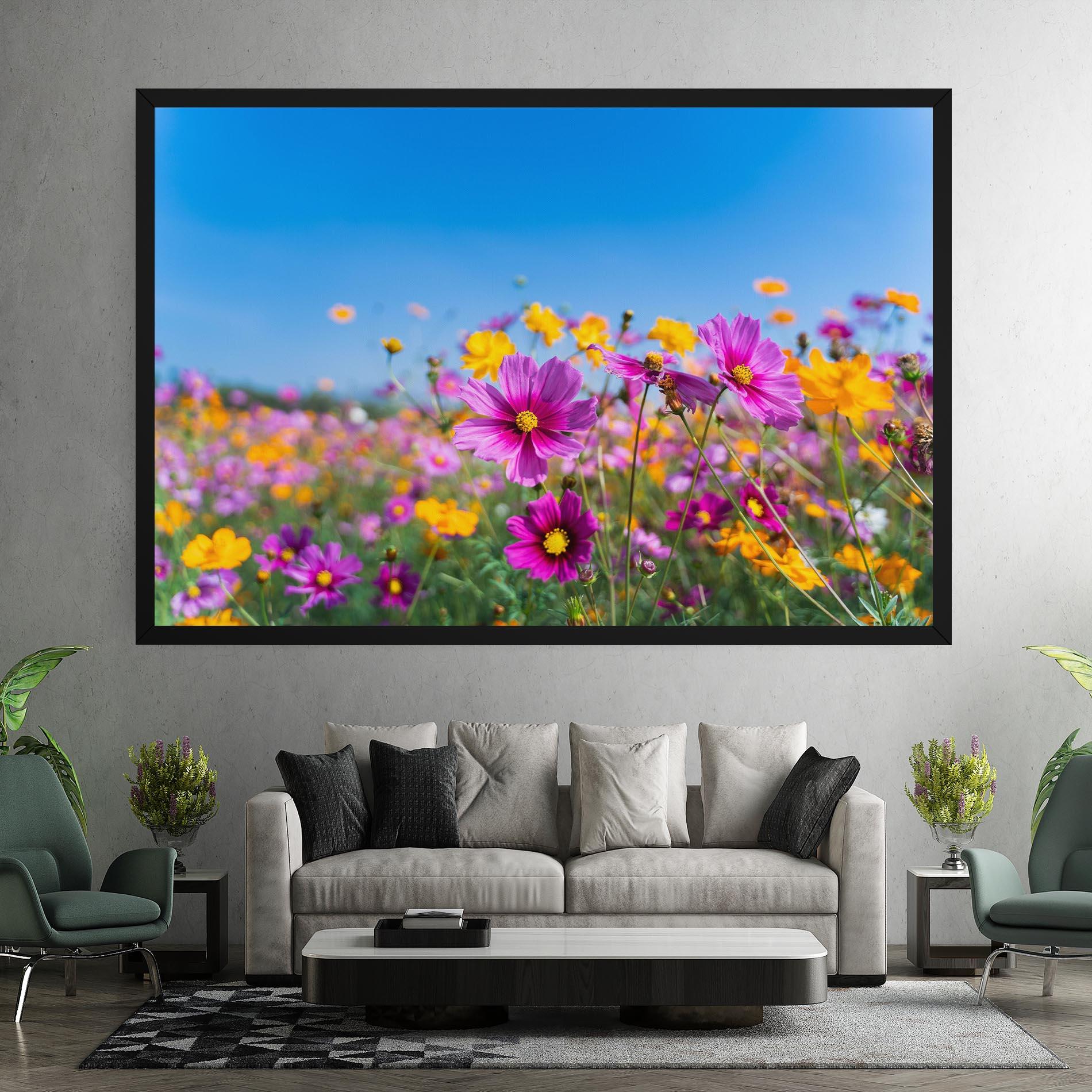 Leinwandbild Cosmos Flowers Grassland mockup 7