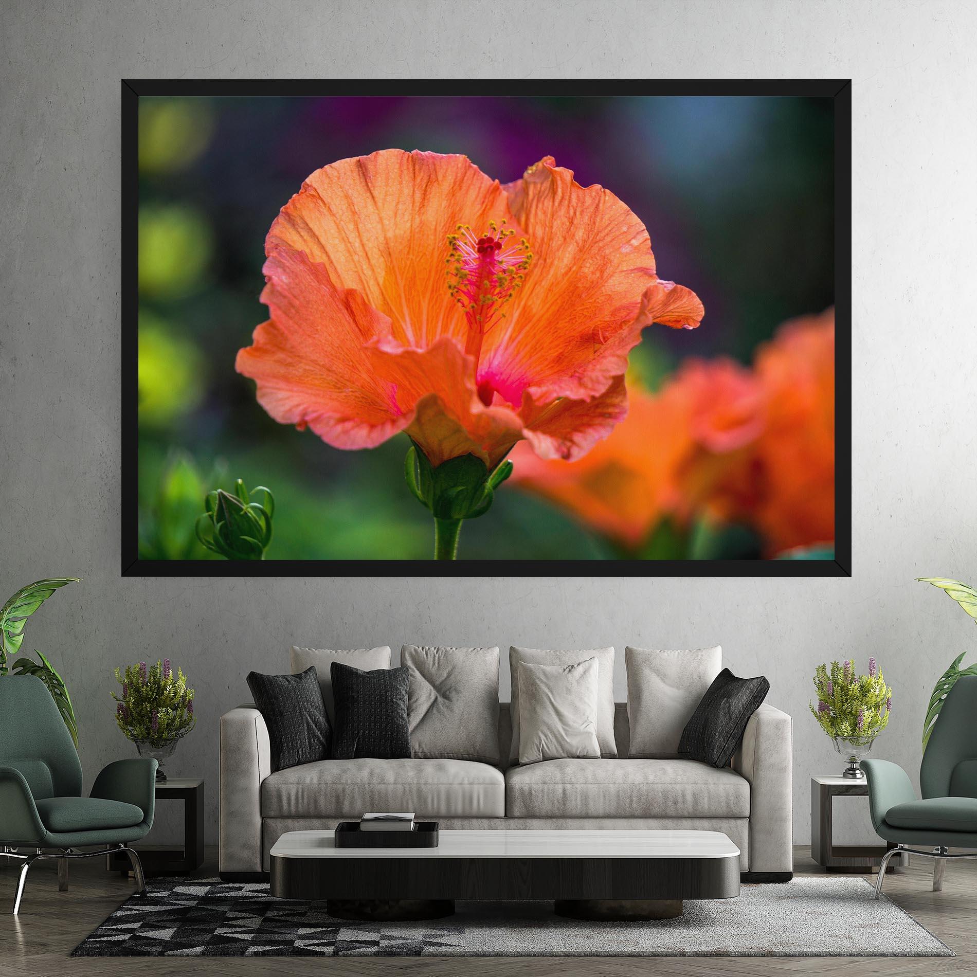 Leinwandbild Orange Wild Flower mockup 7