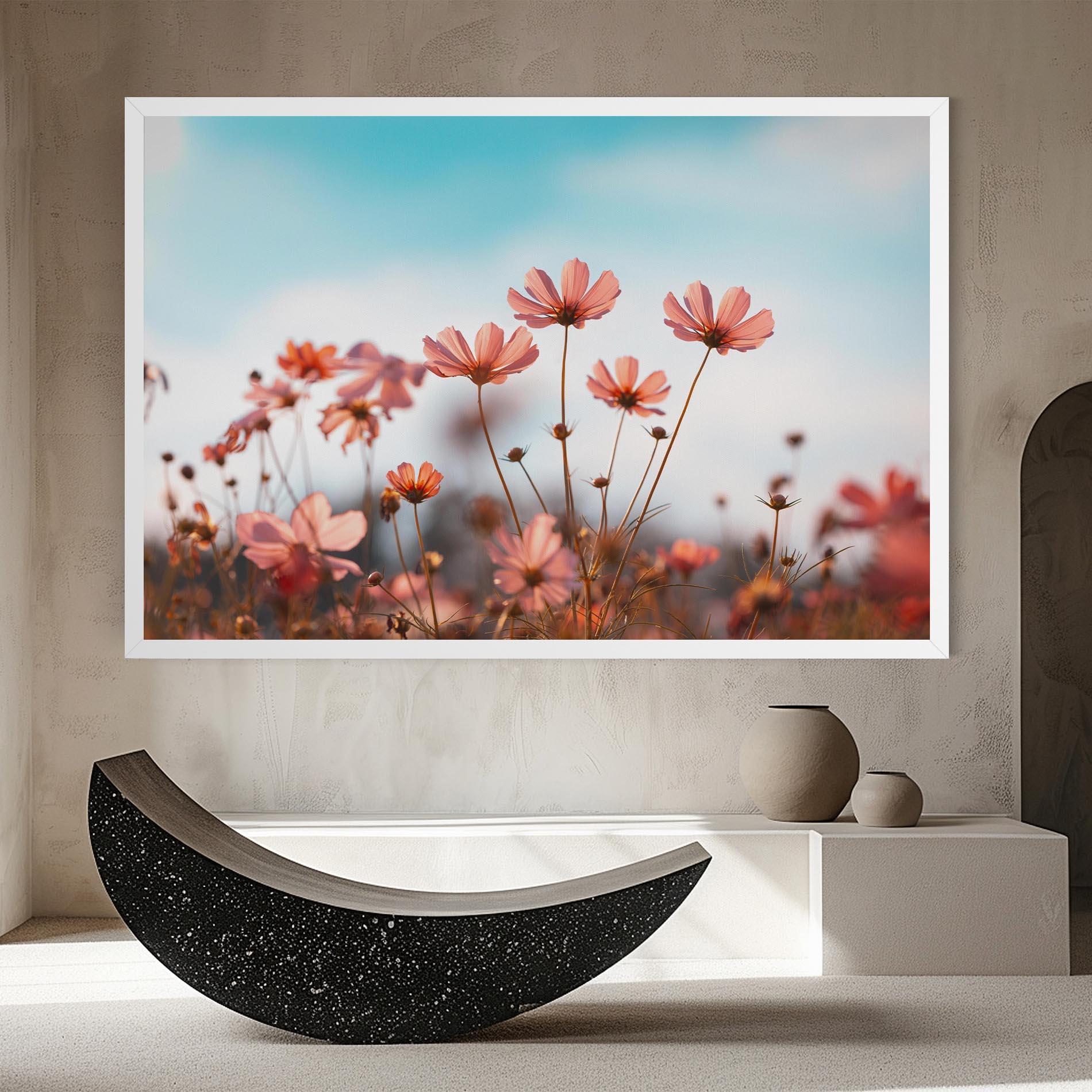 Leinwandbild Cosmos Flowers Beautiful mockup 8