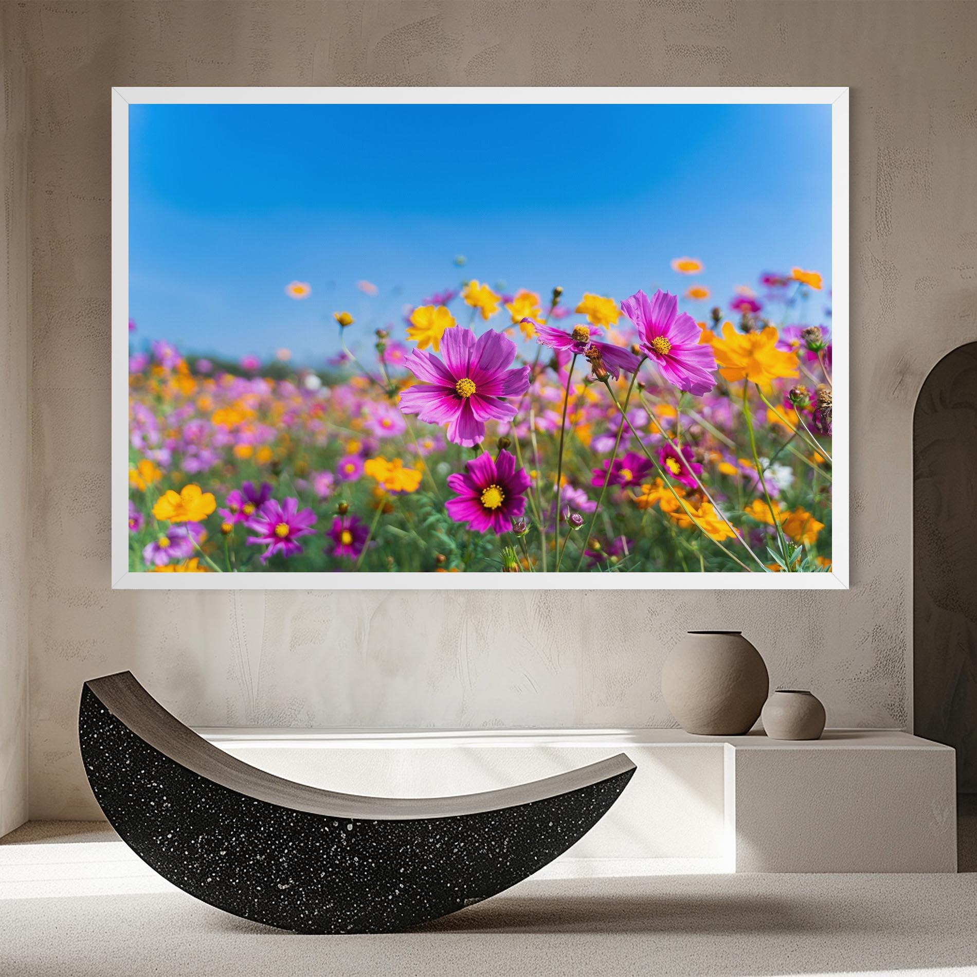 Leinwandbild Cosmos Flowers Grassland mockup 8