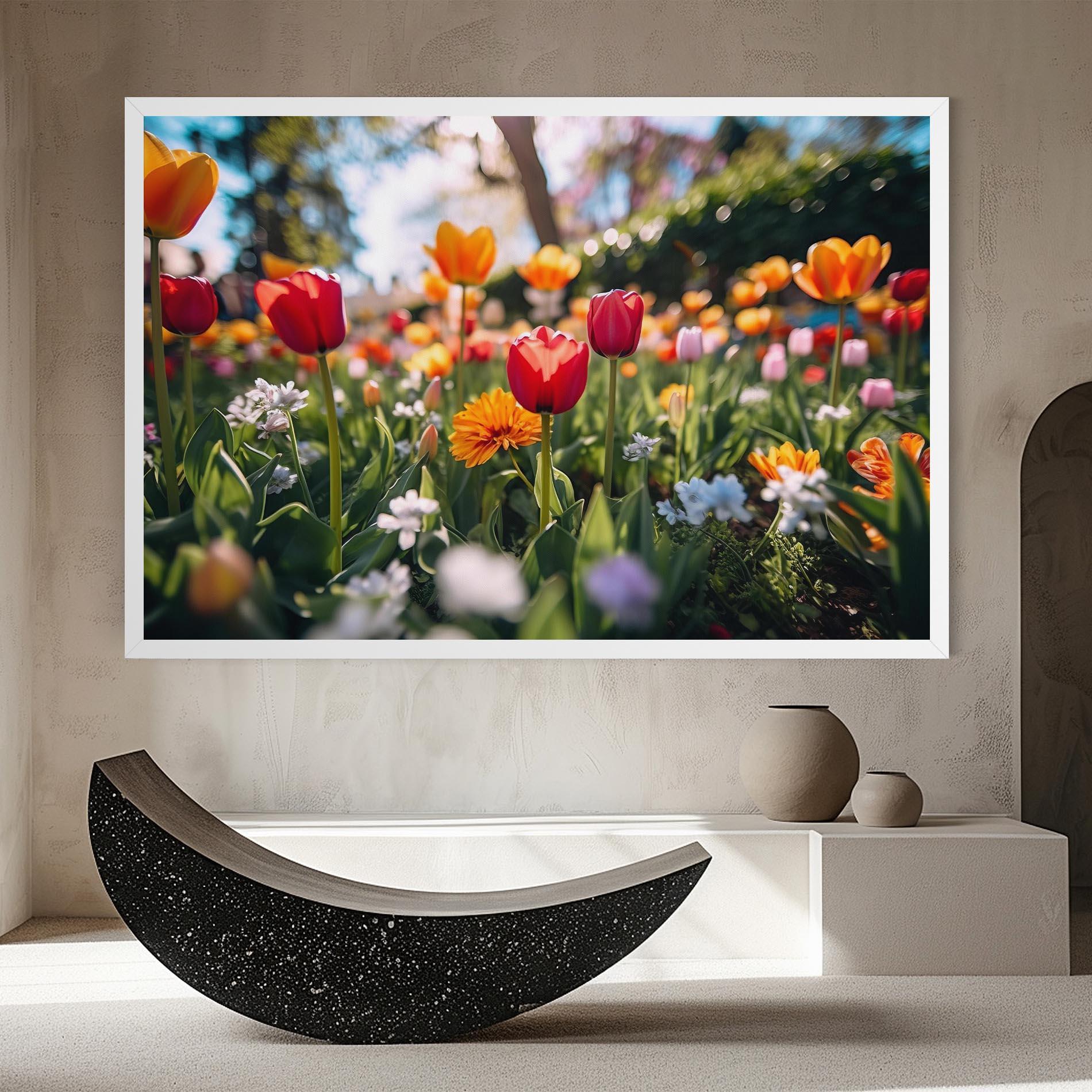 Leinwandbild Garden Tulips Mix mockup 8