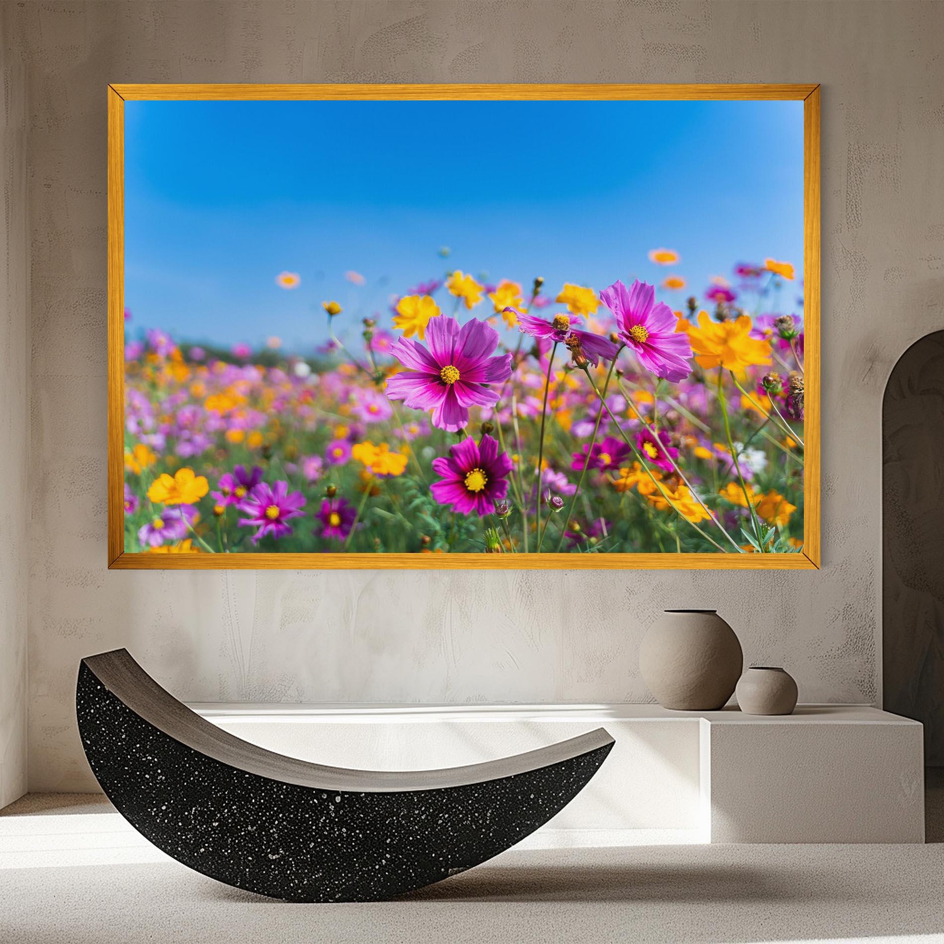 Leinwandbild Cosmos Flowers Grassland mockup 8