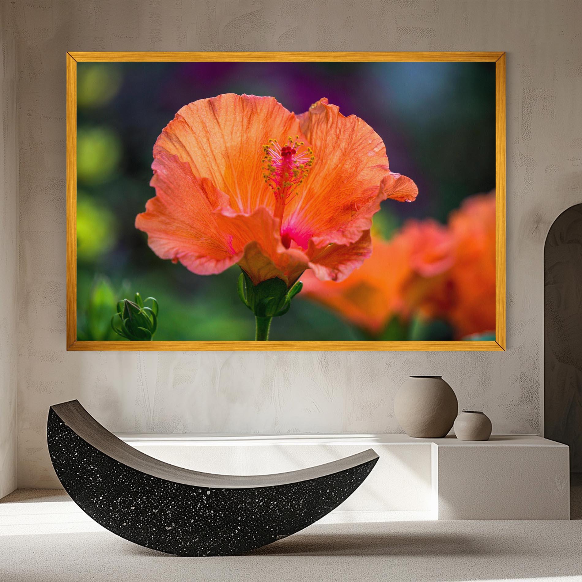 Leinwandbild Orange Wild Flower mockup 8