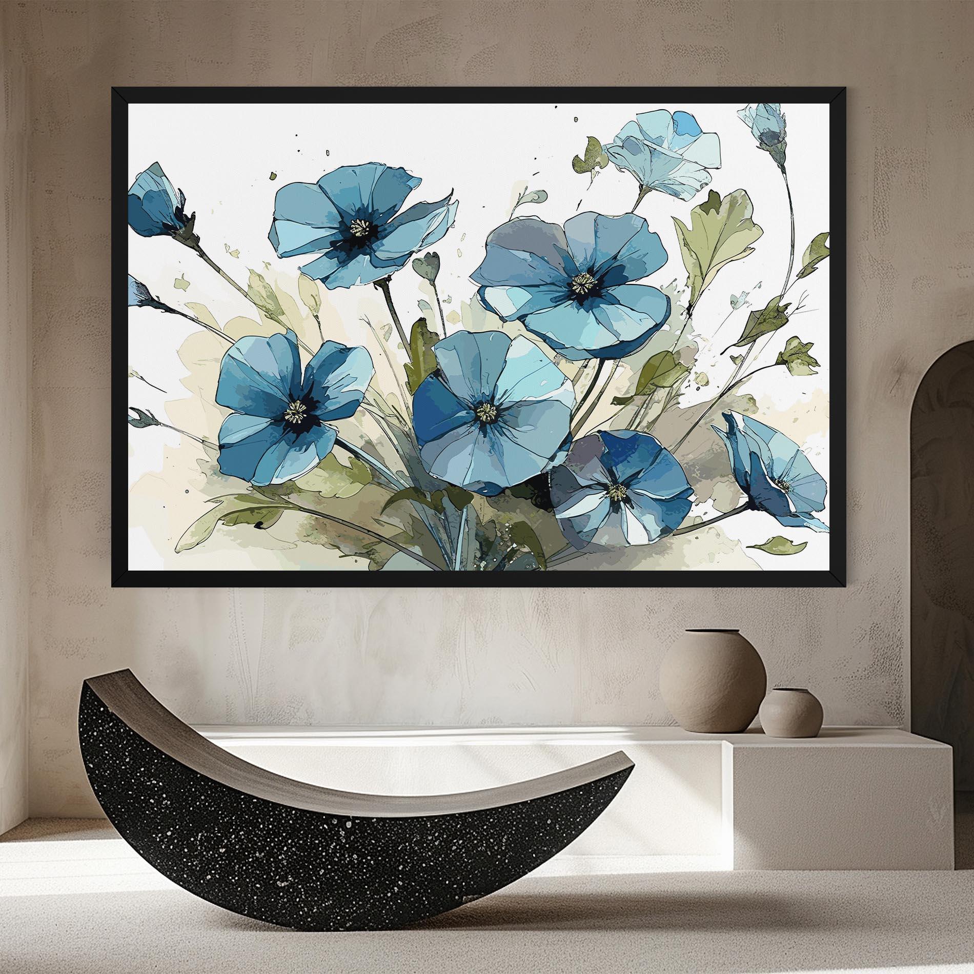 Leinwandbild Blue Wild Plant mockup 8