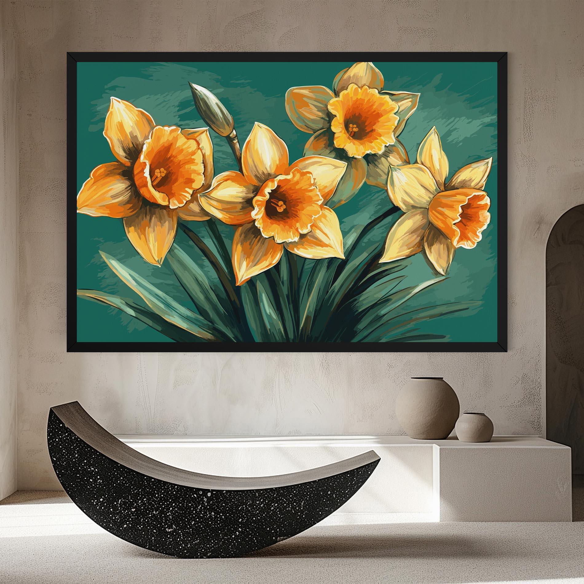 Leinwandbild Yellow Wild Flower mockup 8