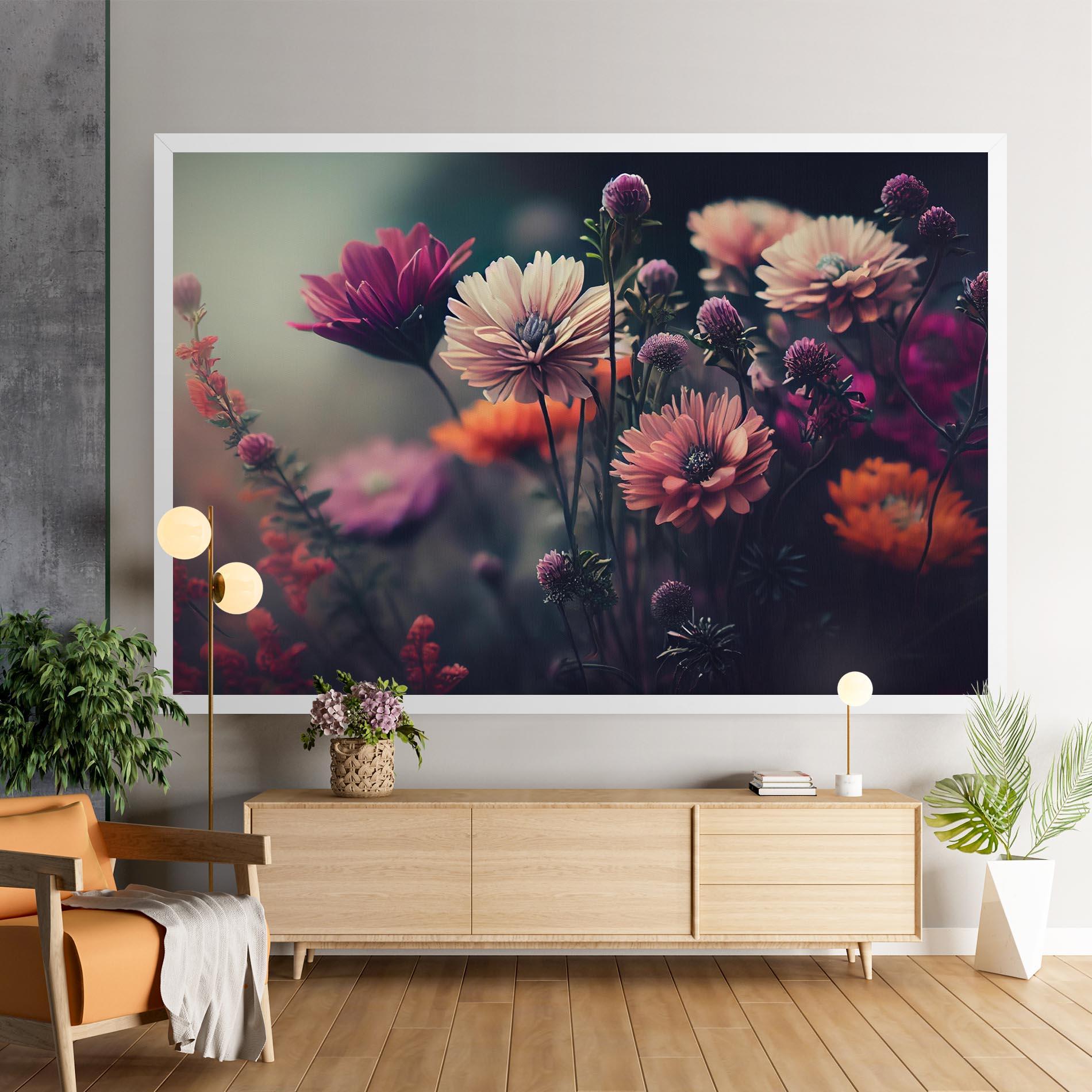 Leinwandbild Beautiful Flower Garden mockup 9