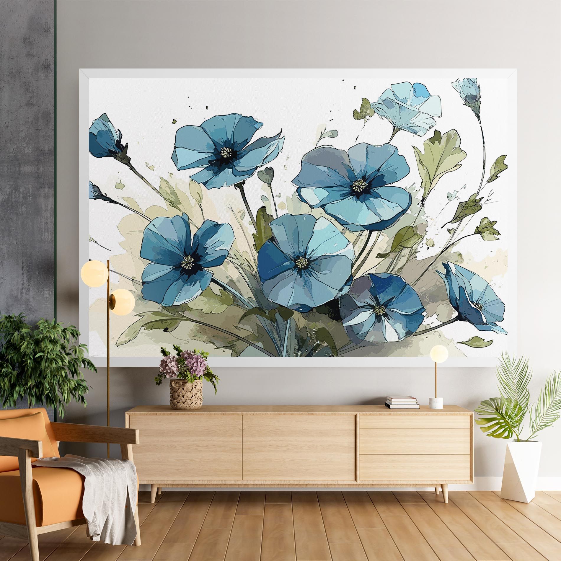 Blue Wild Plant mockup 9