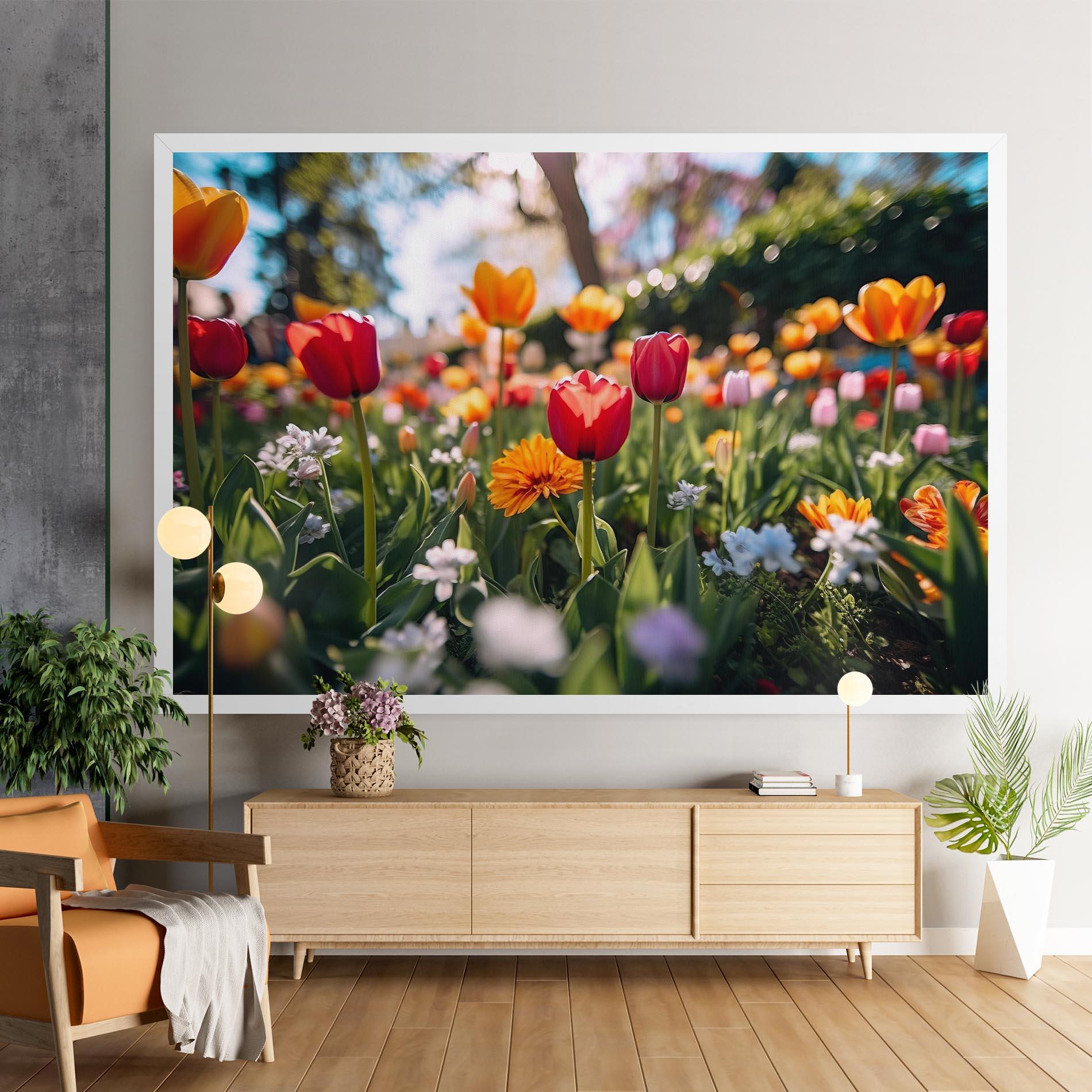 Leinwandbild Garden Tulips Mix mockup 9